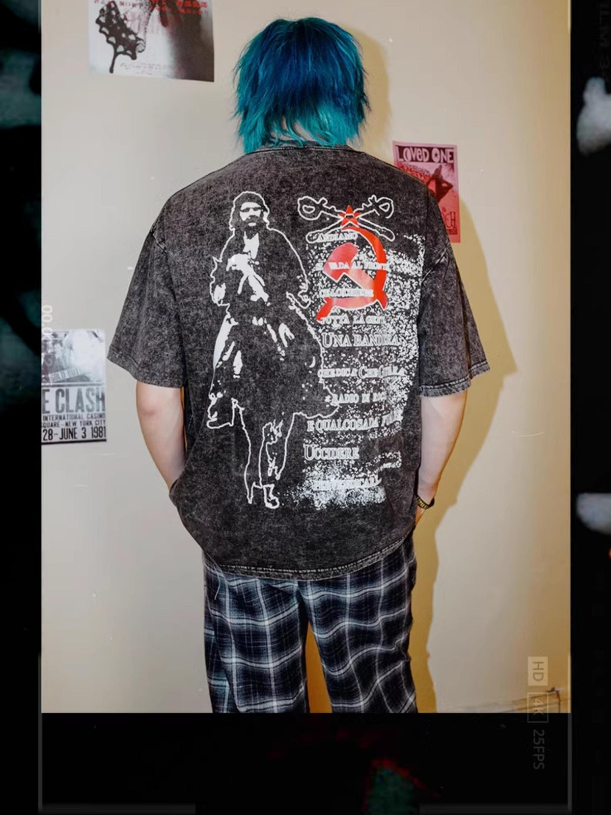 Rs by RebelSeed Distressed Guevara Print Oversized Women&