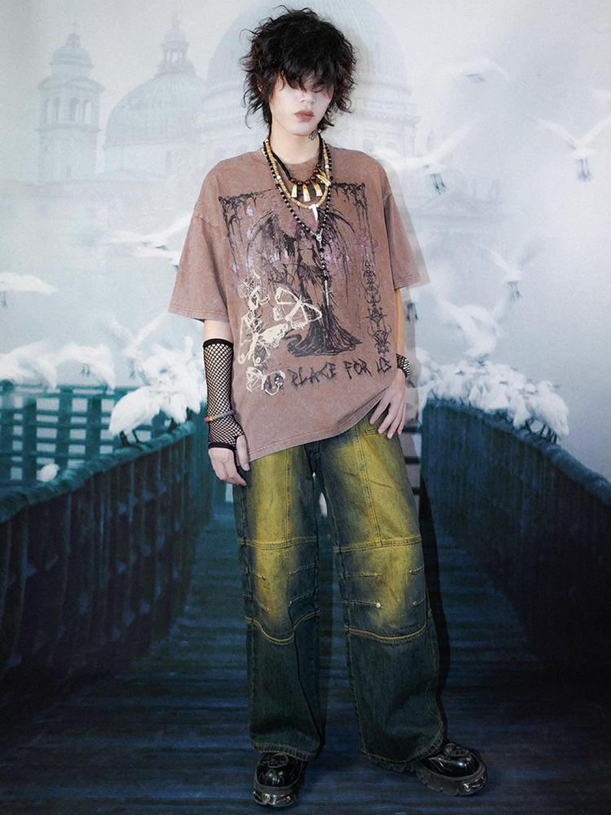 Rs by RebelSeed Grunge Distressed Portrait Print Women&