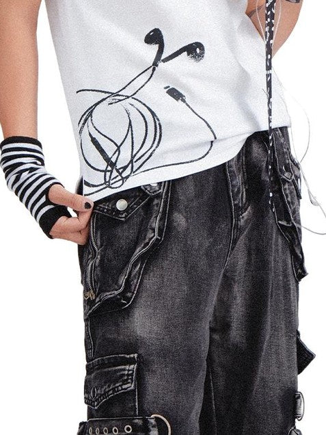 Rs by RebelSeed Punk Rock Skull Demon Heat Transfer Print Women&