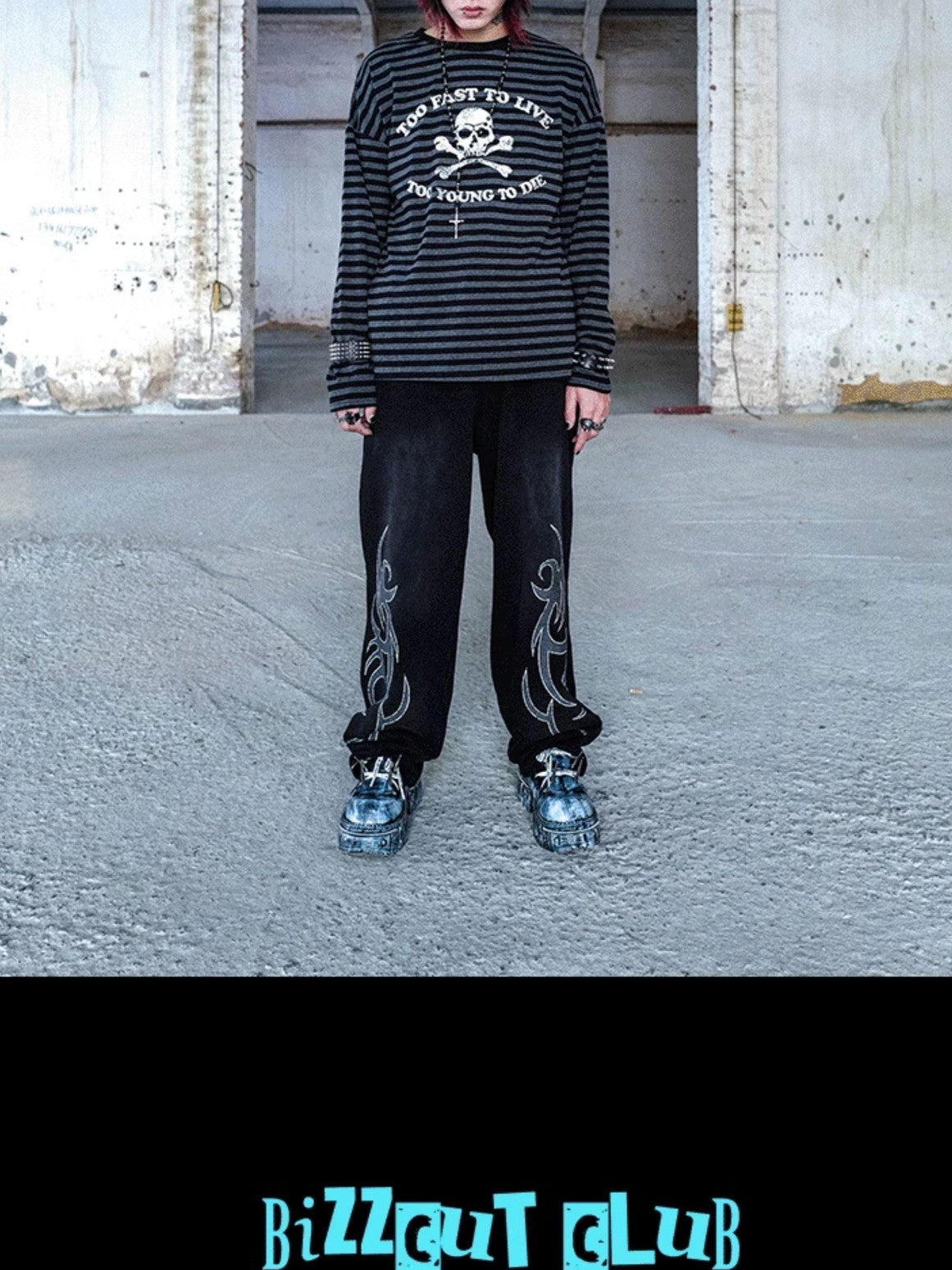 Rs by RebelSeed Punk Skull Heat Transfer Print Women&