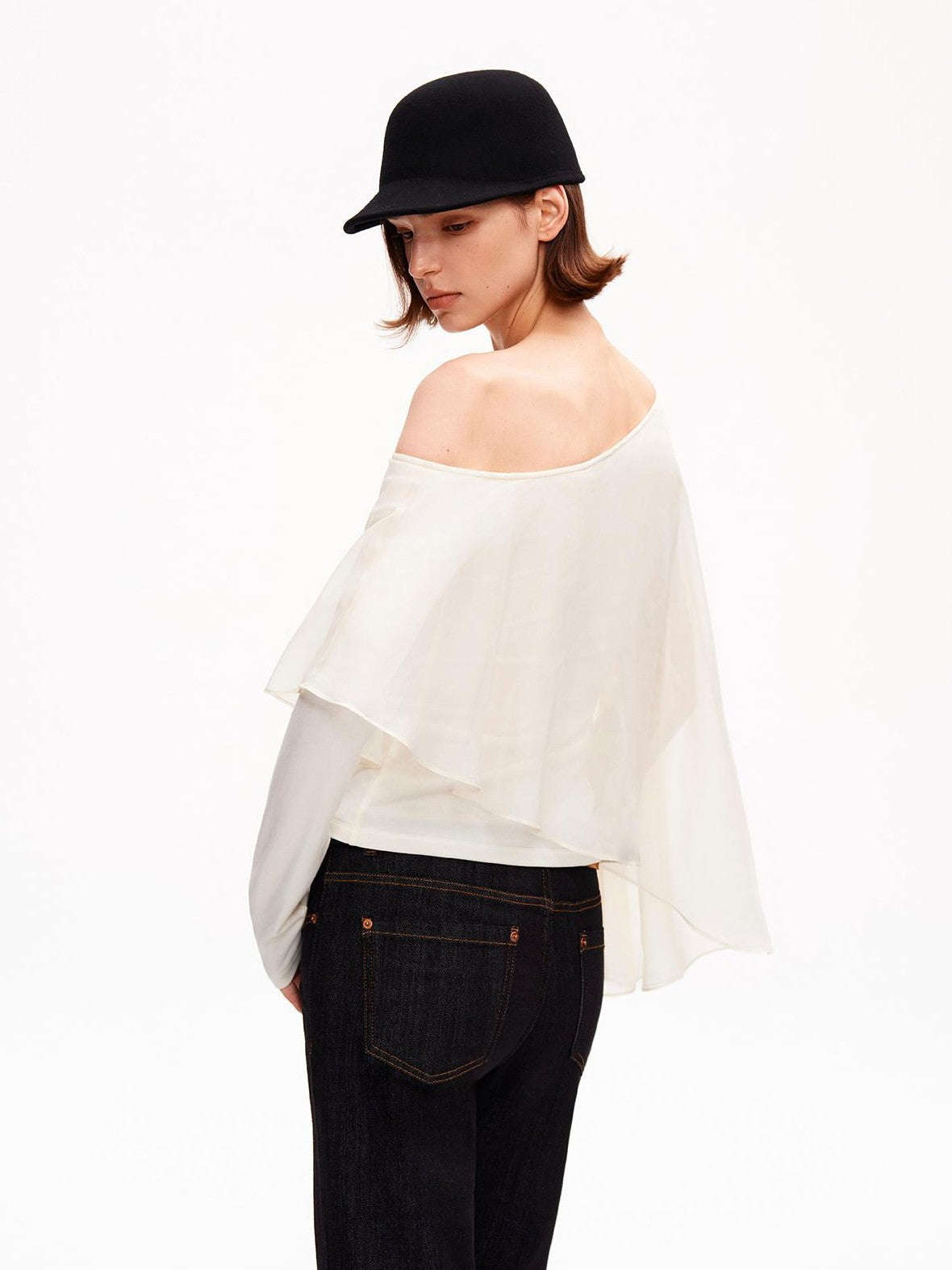 STRIKE A POSE Asymmetric Bell Sleeve Knit Women&