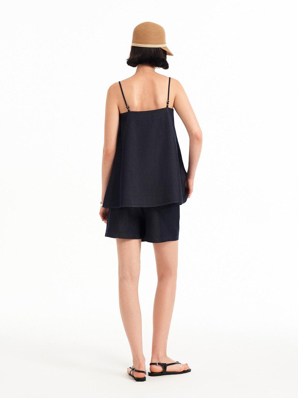 STRIKE A POSE Bow Aline Camisole Loose Shorts Women&