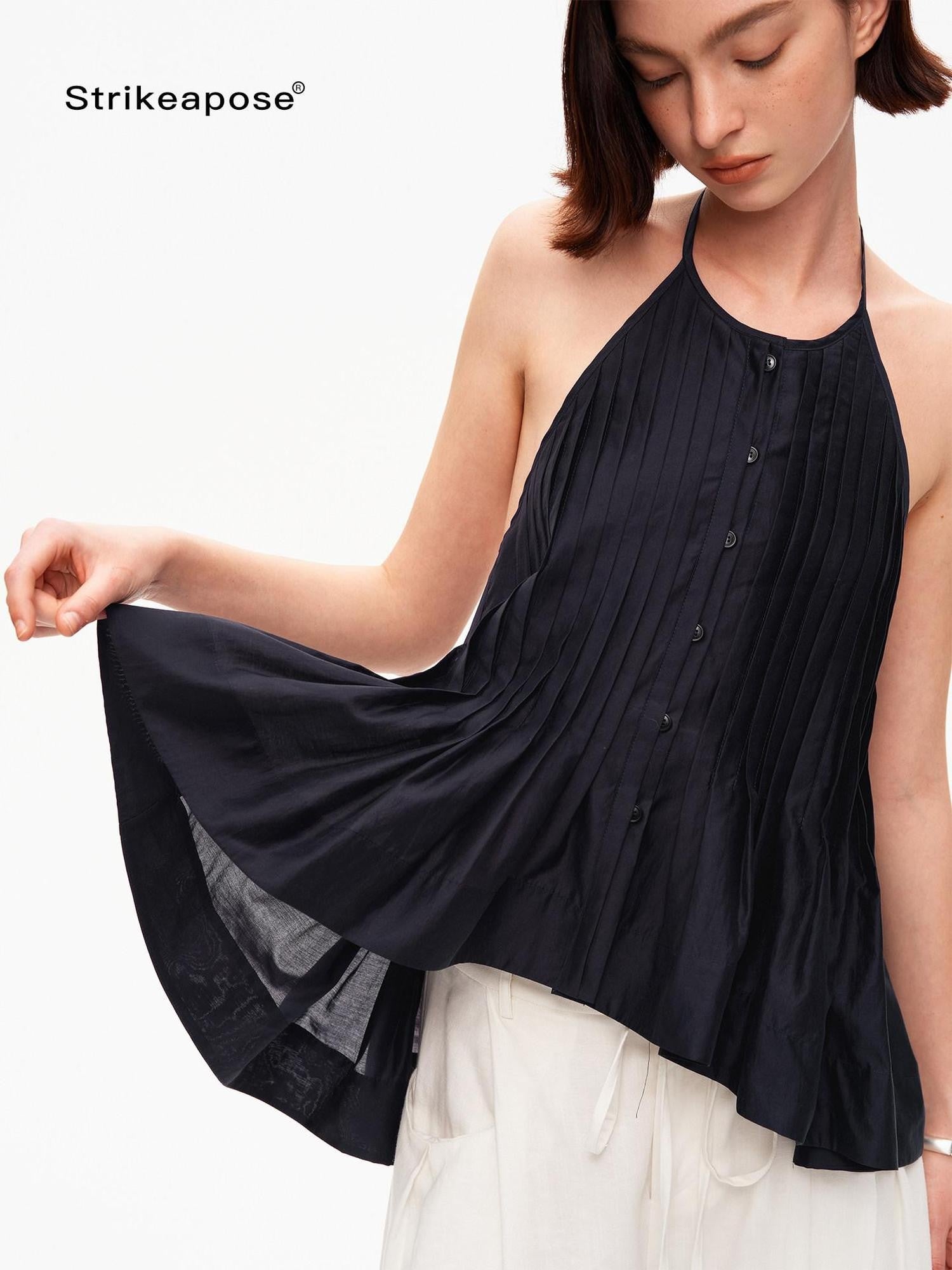 STRIKE A POSE Breathable Layered Pleated A Line Women&