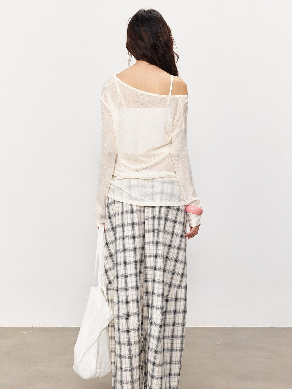 STRIKE A POSE Checked Parachute High Waist Elastic Women&