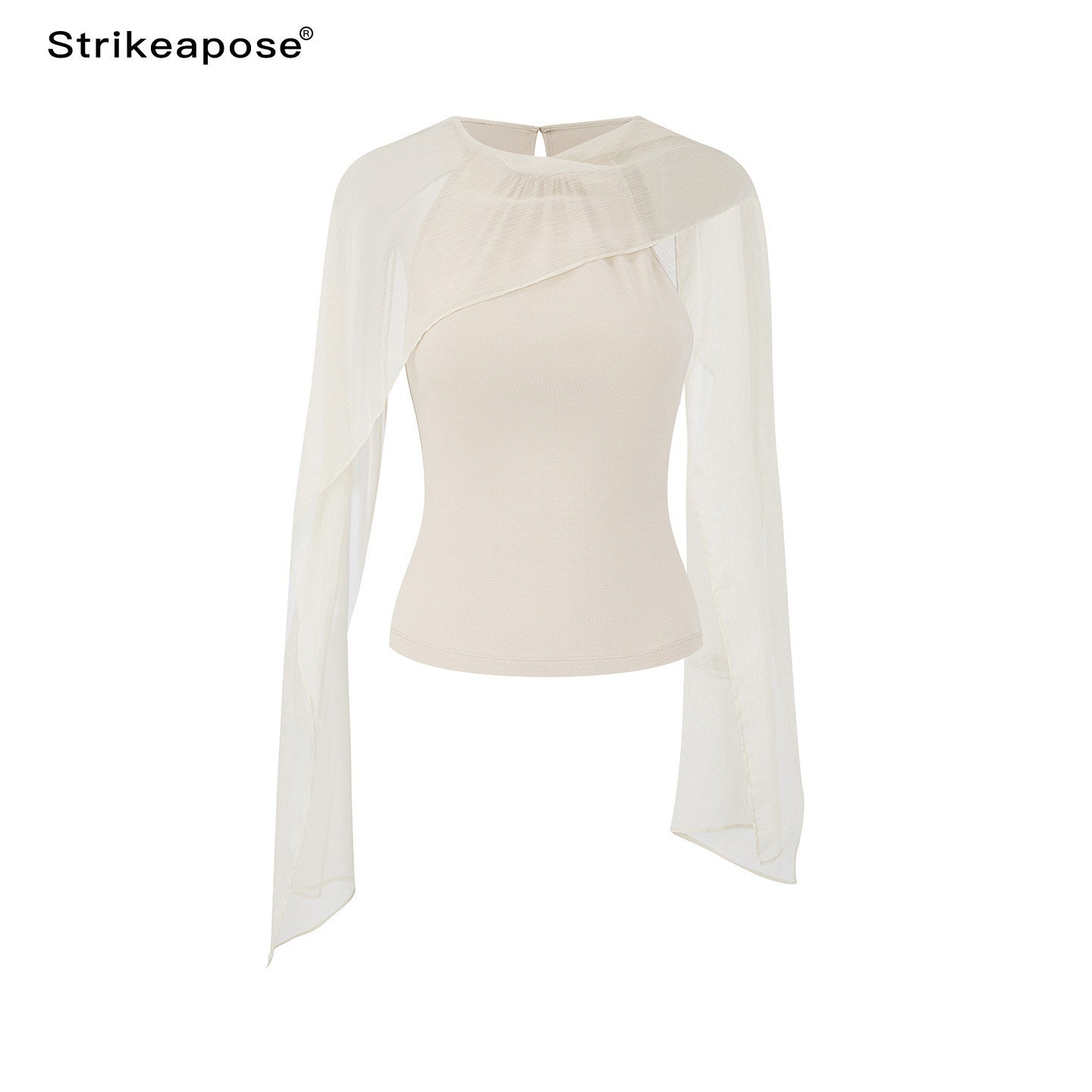 STRIKE_A_POSE_Chiffon_Shawl_Pleated_Neck_Halter_Knit_Women&