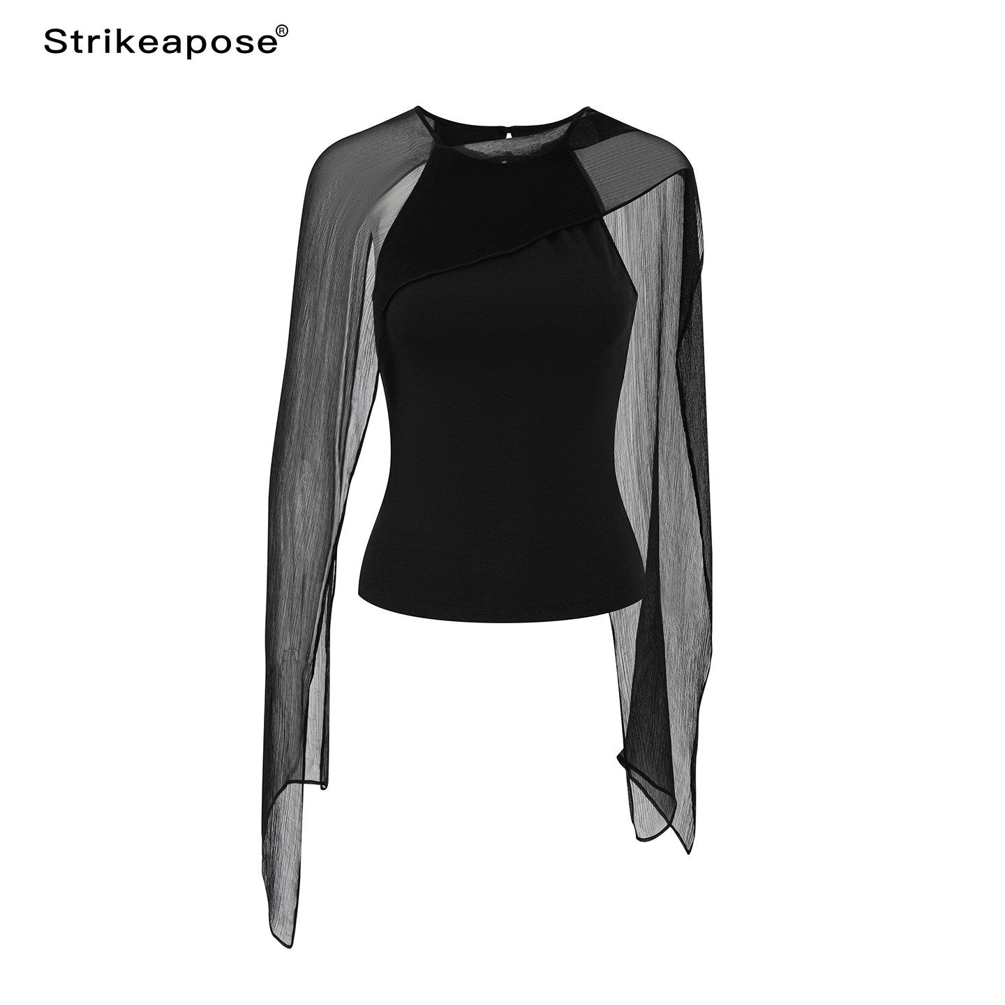 STRIKE_A_POSE_Chiffon_Shawl_Pleated_Neck_Halter_Knit_Women&