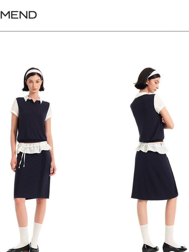 STRIKE A POSE Colorblock Cinched Waist Polo Women&