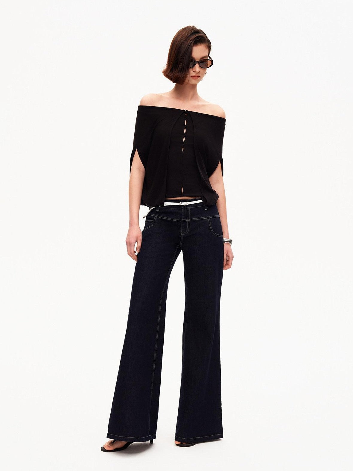 STRIKE A POSE Cropped Cutout Batwing Relaxed Women&
