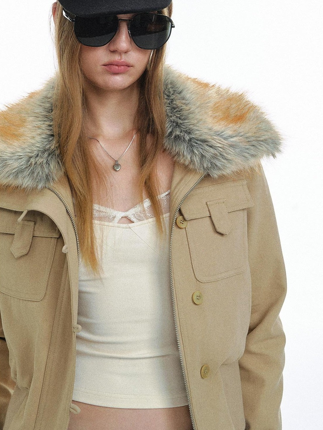 STRIKE A POSE Eco Fur Collar Workwear Women&