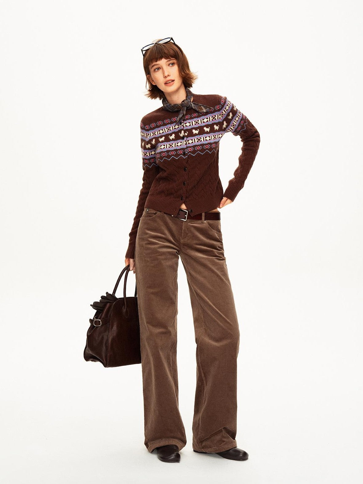 STRIKE A POSE Fair Isle Jacquard Single Breasted Women&