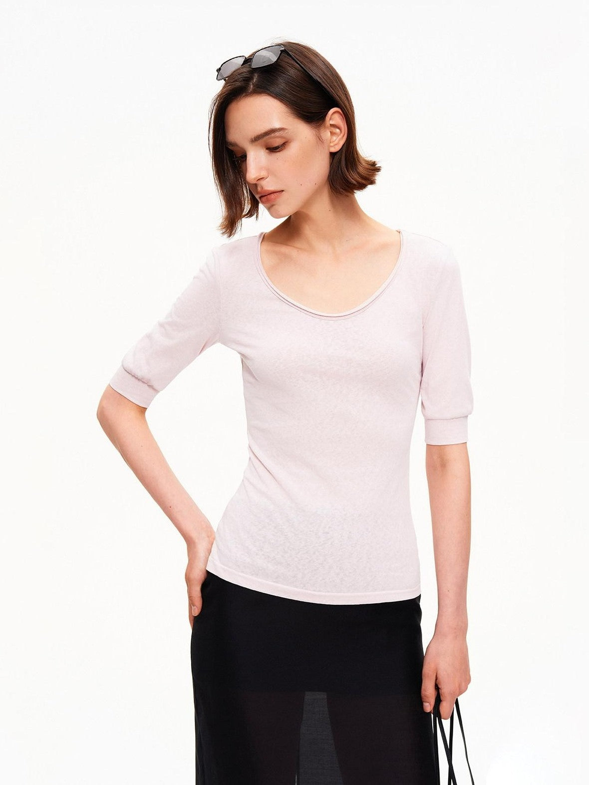 STRIKE A POSE Gray Double Layer Slit Low Waist Bodycon Women&