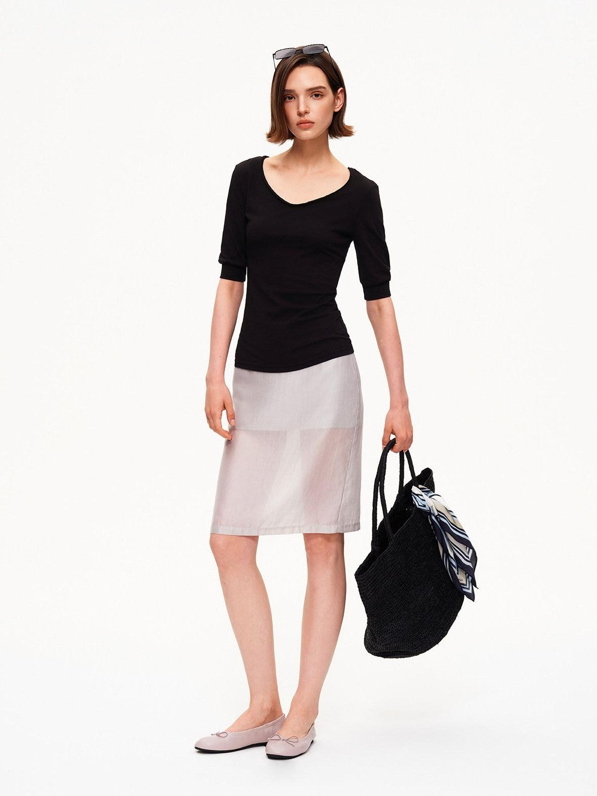 STRIKE A POSE Gray Double Layer Slit Low Waist Bodycon Women&