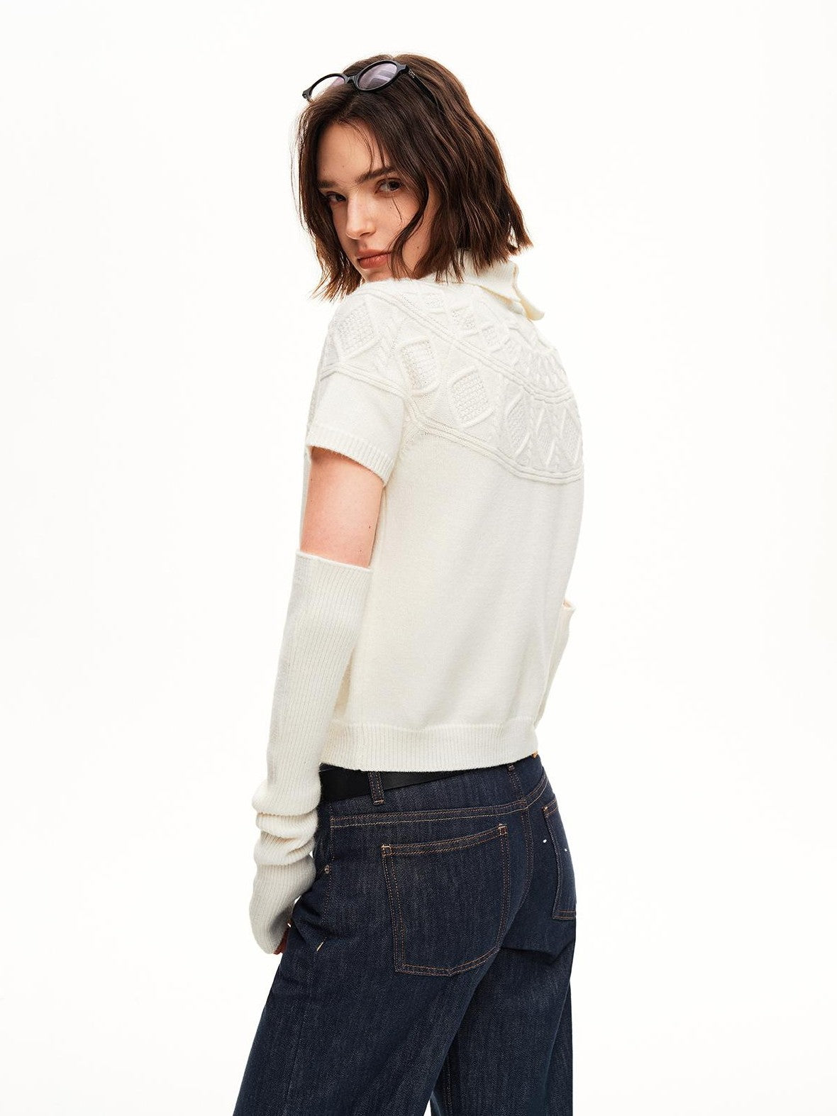 STRIKE A POSE Jacquard Raglan Sleeve Slim Fit Women&