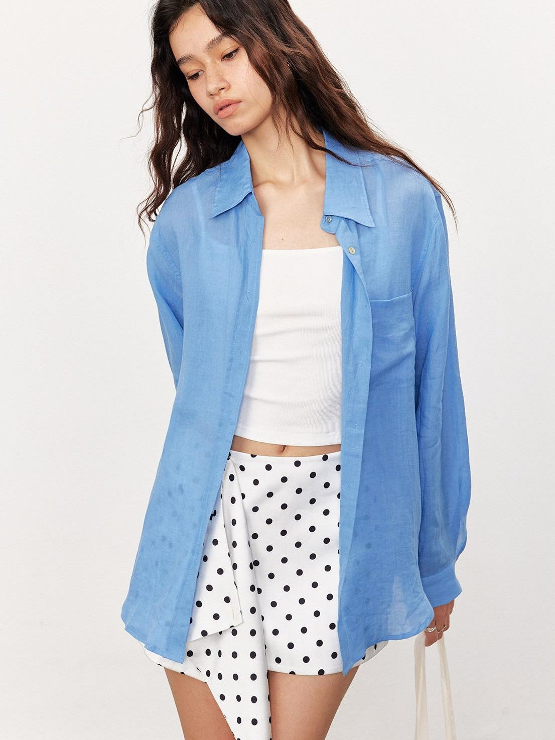 STRIKE A POSE Loose Fit Turndown Collar Uv Protection Women&