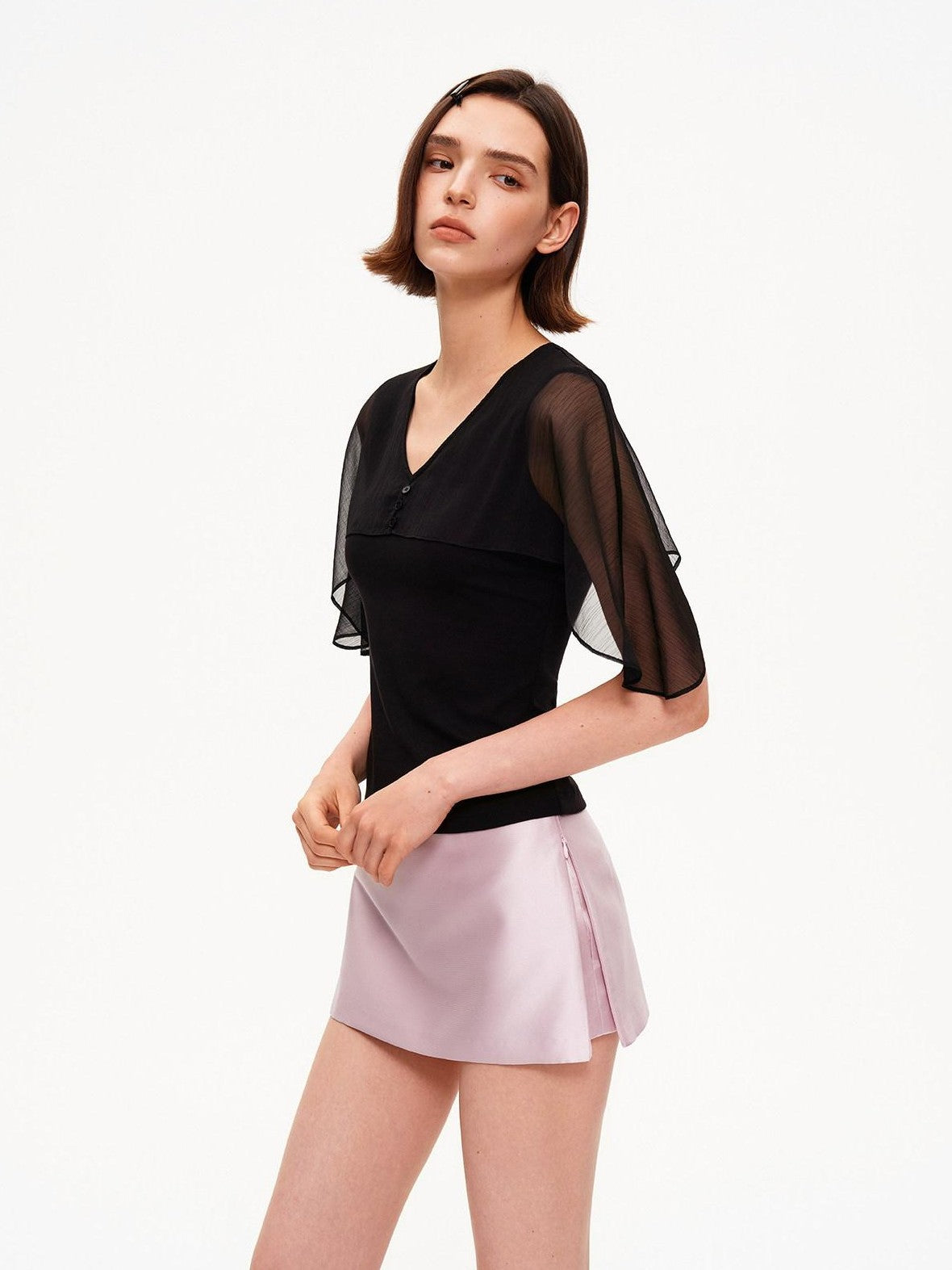 STRIKE A POSE Pink Satin Low Waist Zipper Bodycon Women&