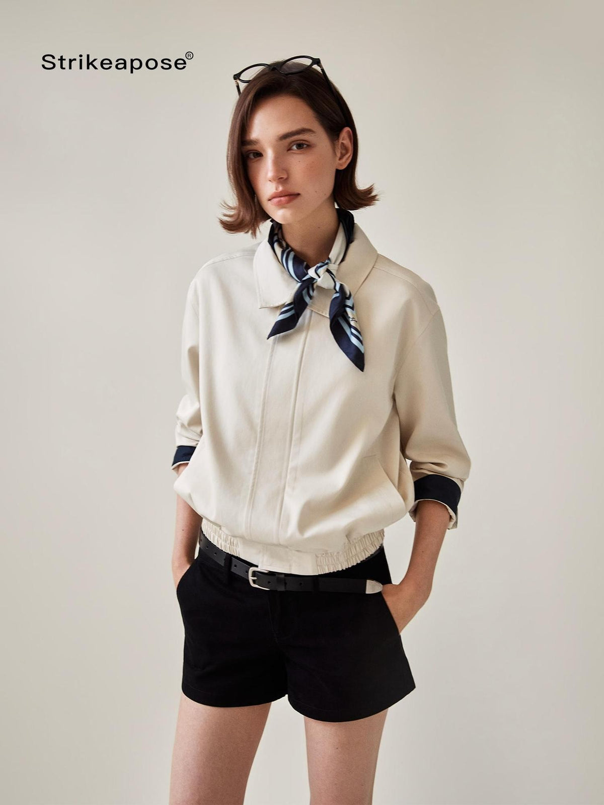 STRIKE A POSE Relaxed Fit Contrast Cuffs Modal Blend Women&