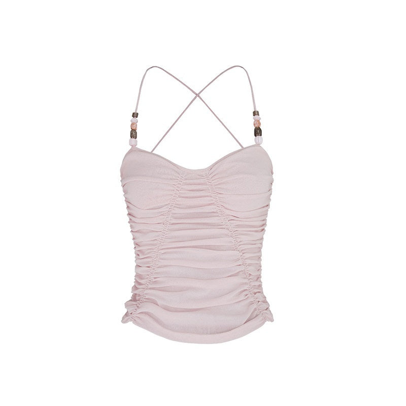 STRIKE_A_POSE_Ruched_Beaded_Cinched_Waist_Halter_Butterfly_Women&