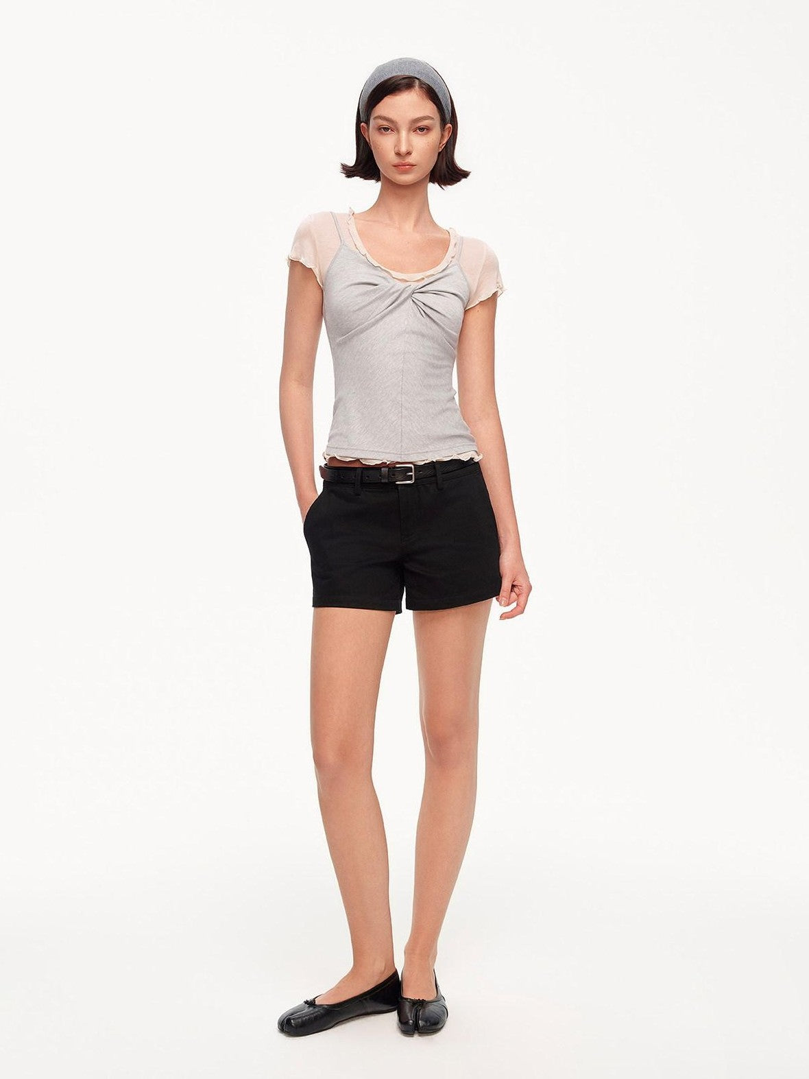 STRIKE A POSE Ruffle Edge Cinched Waist Women&