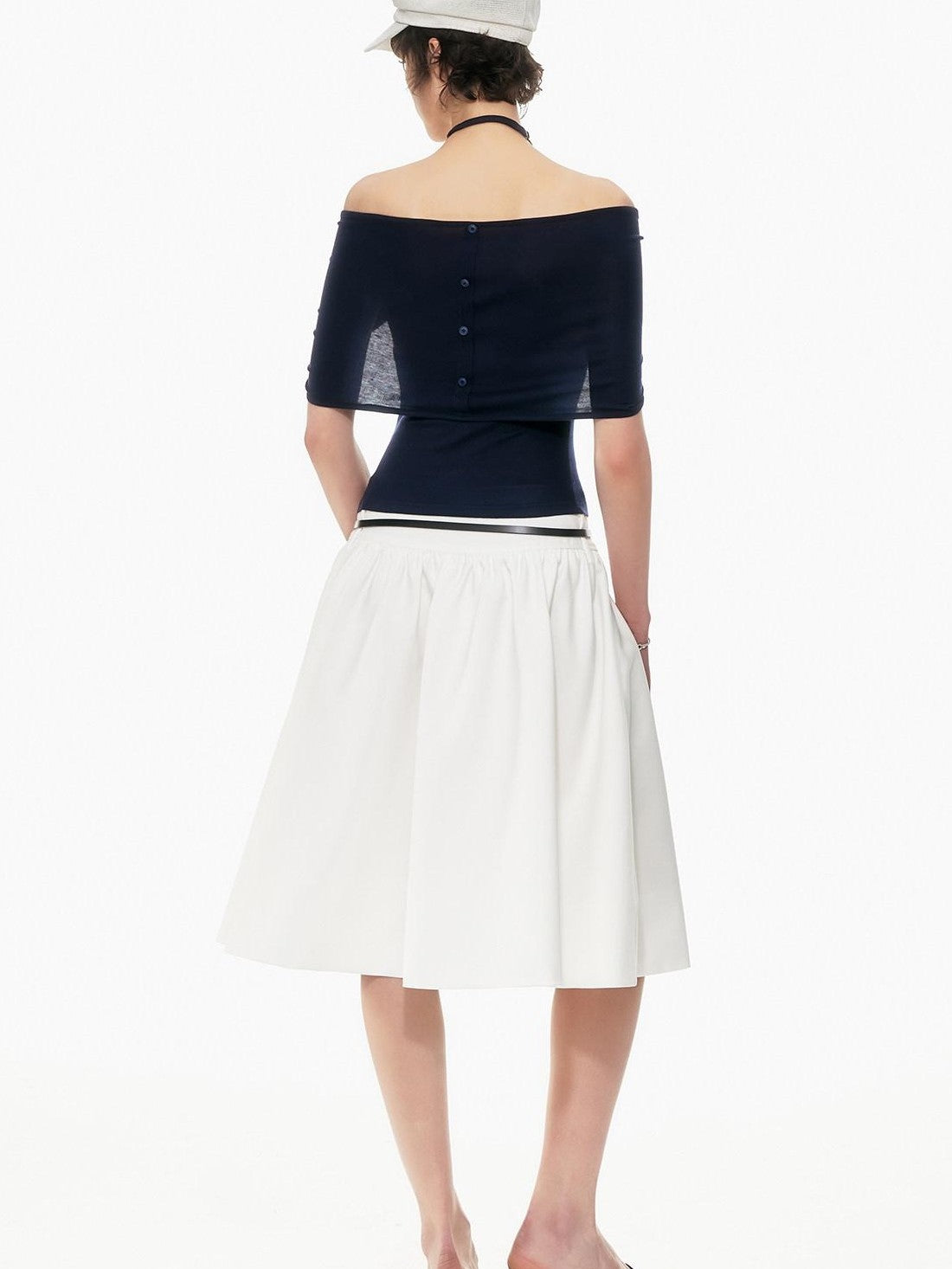 STRIKE A POSE Slim Fit Twist Knot Low Round Neck Cape Two Piece Women&