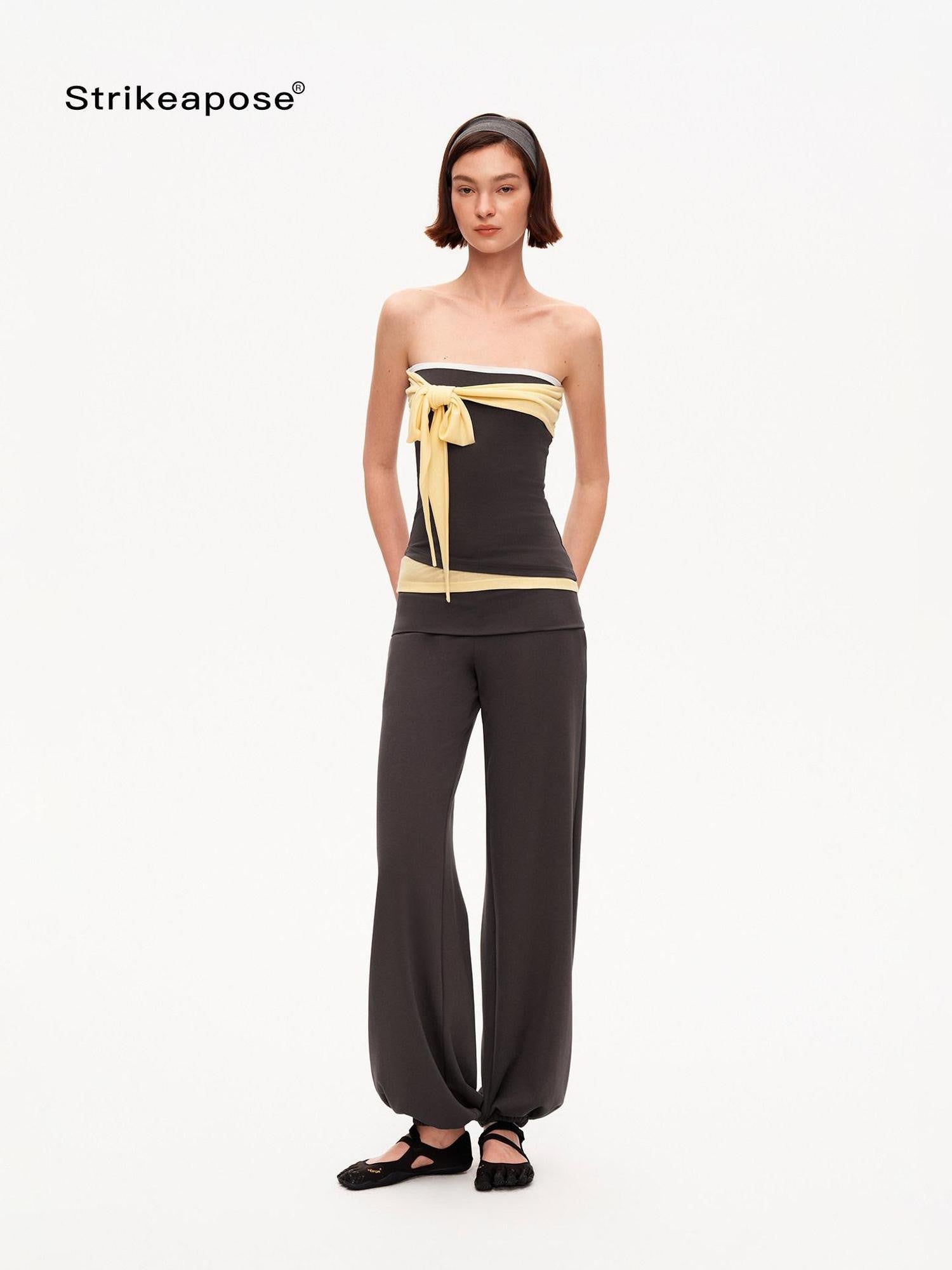 STRIKE A POSE Soft Touch Colorblock Bandeau Slim Straight Women&