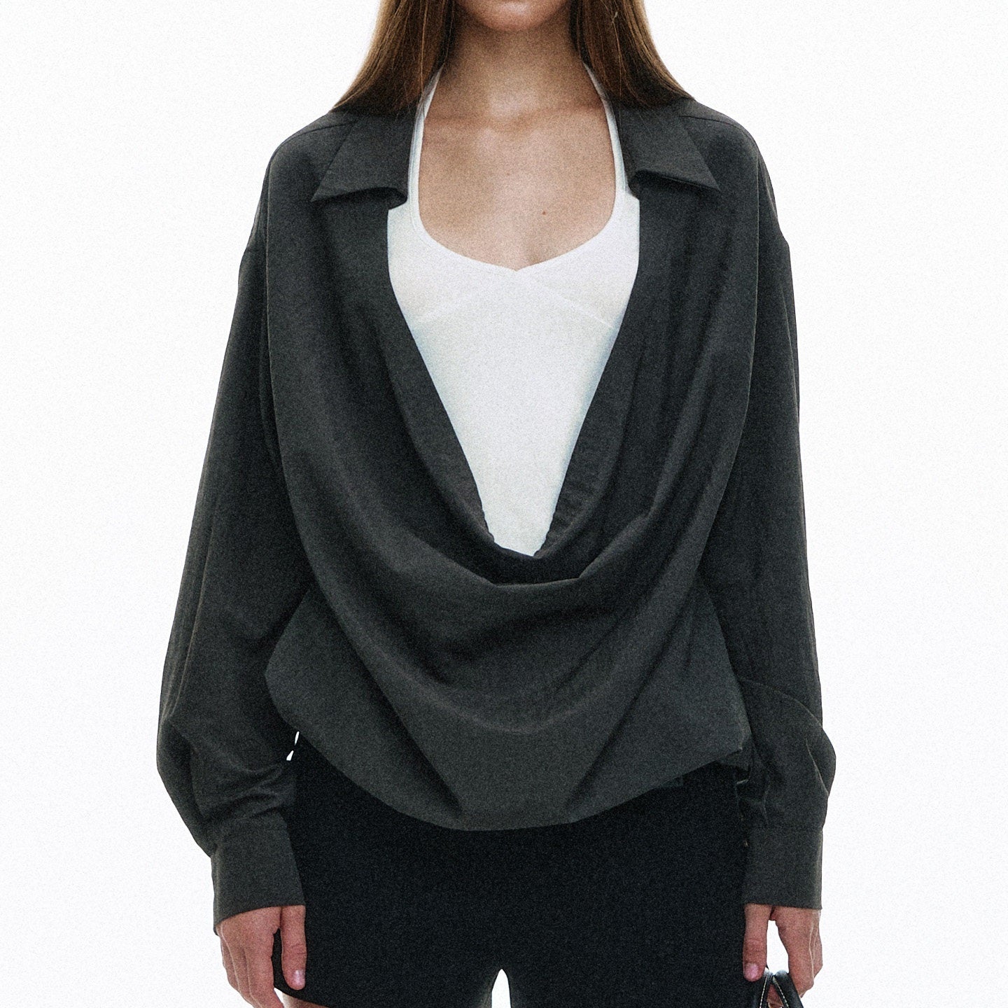 STRIKE_A_POSE_Solid_Loose_Drape_Collar_Women&