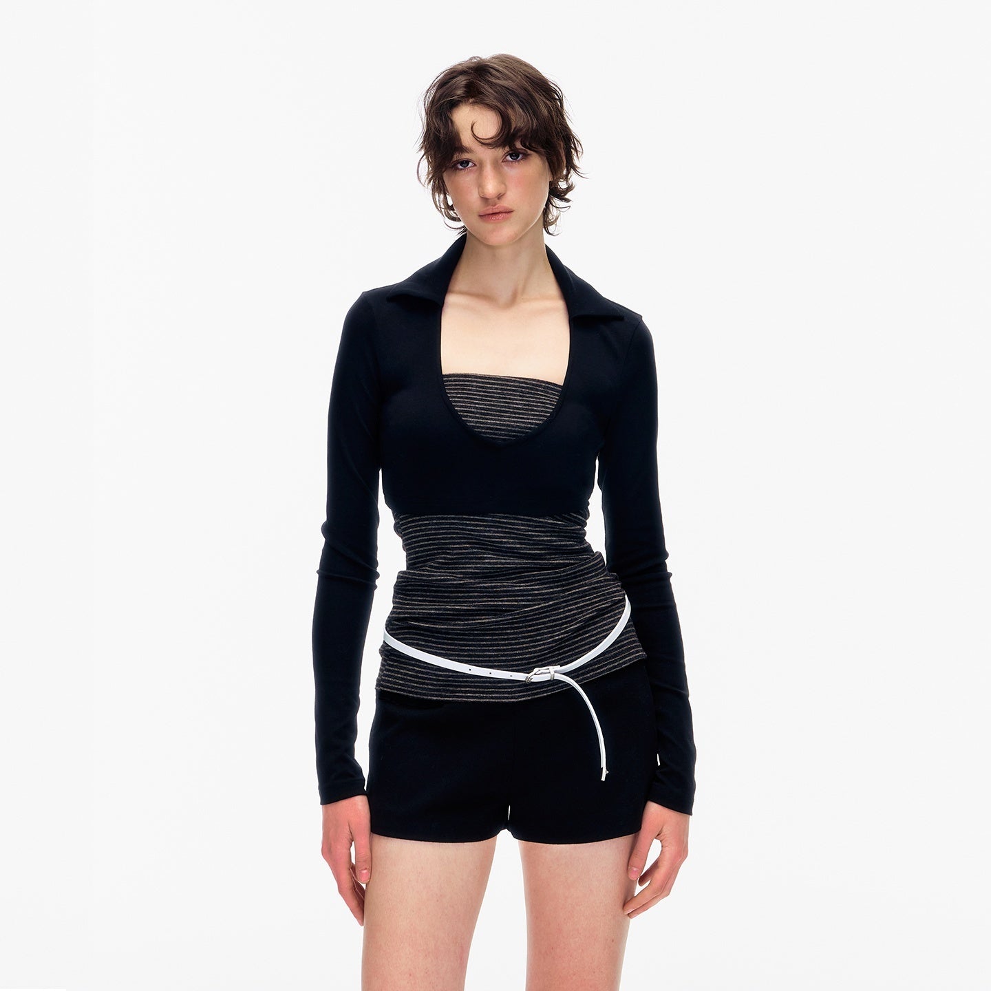 STRIKE_A_POSE_Striped_Colorblock_Deep_V_Knit_Women&