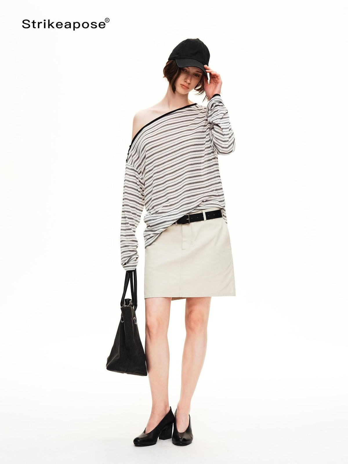 STRIKE A POSE Striped Shiny Color Block Lyocell Women&