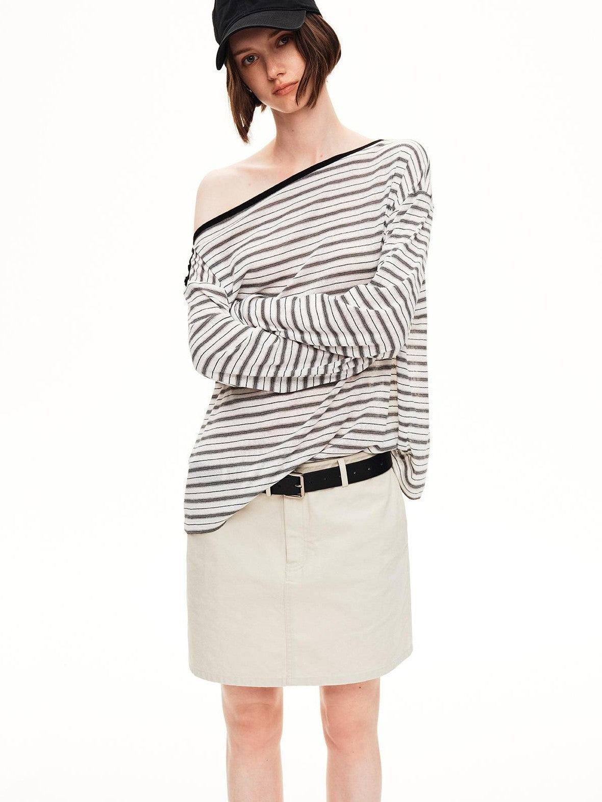 STRIKE A POSE Striped Shiny Color Block Lyocell Women&