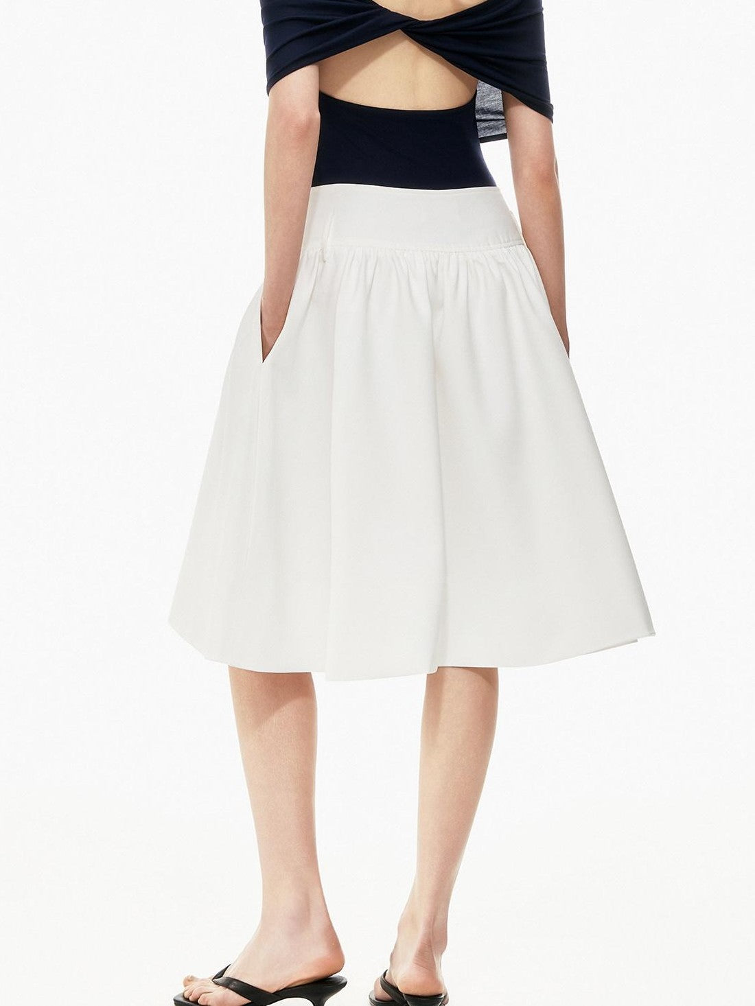 STRIKE A POSE Two Tone Structured High Waist Pleated Belted Women&