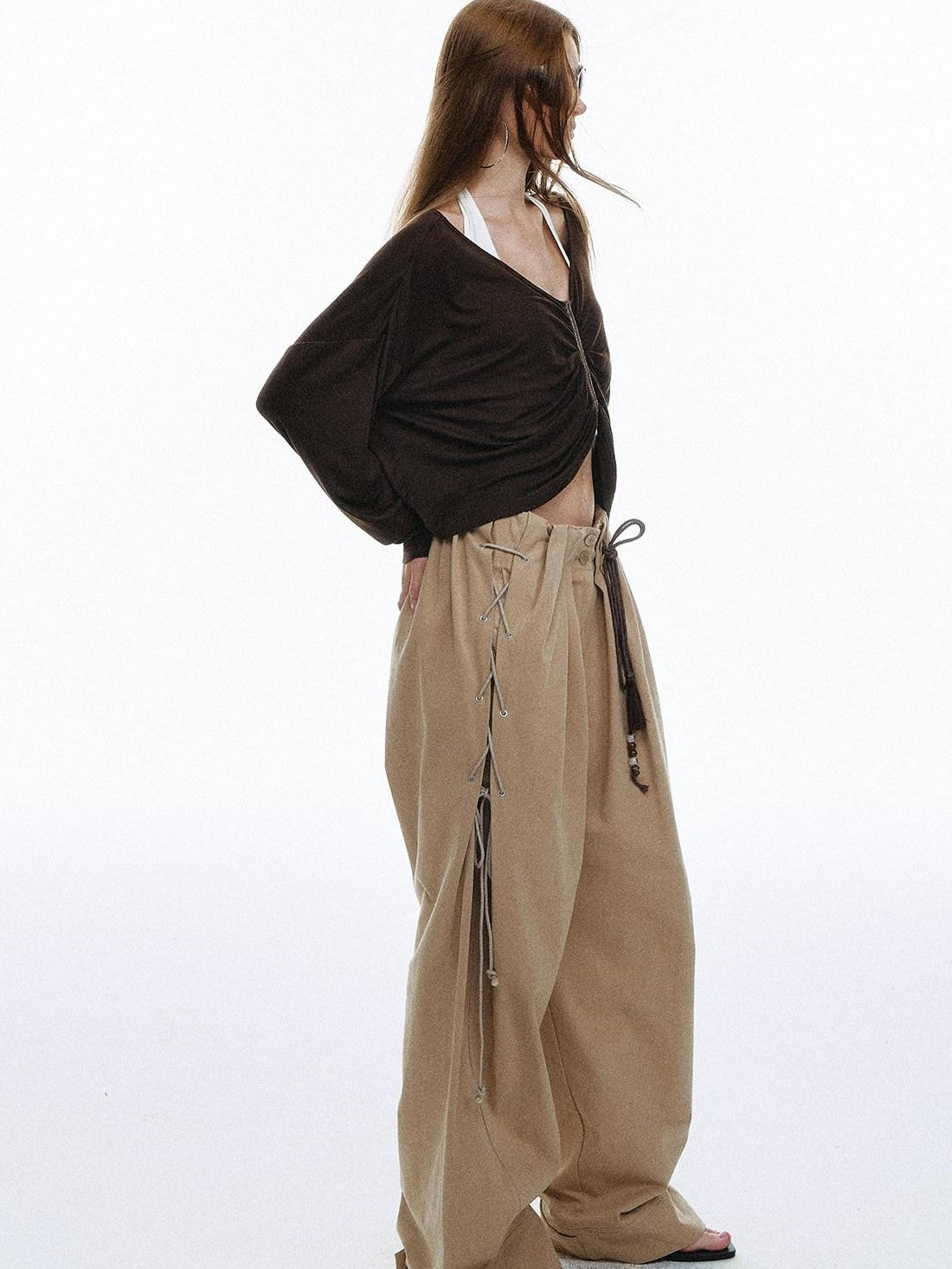 STRIKE A POSE Vintage High Waist Drawstring Pleated Women&