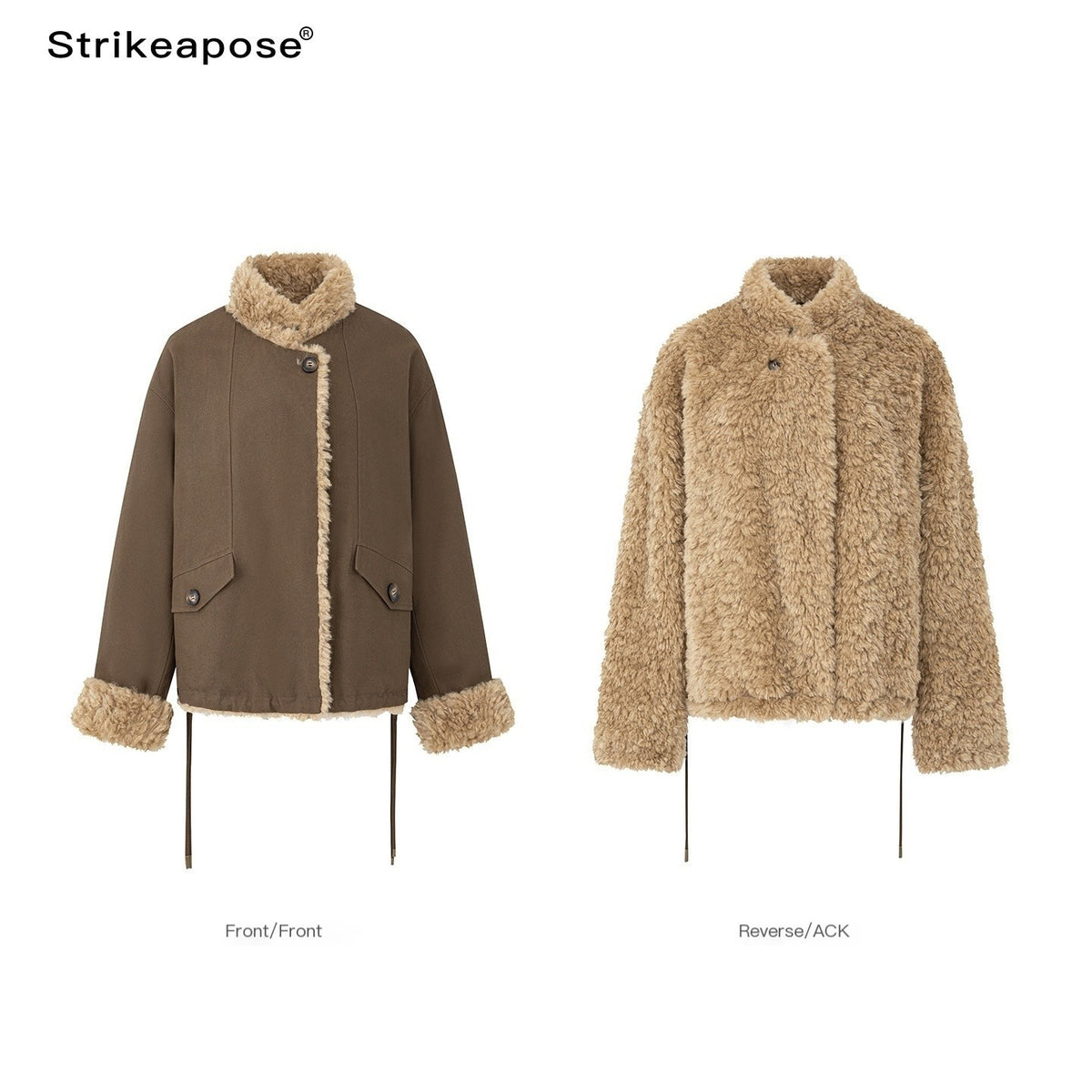 STRIKE_A_POSE_Vintage_Horn_Button_Reversible_Asymmetric_Placket_Cotton_Women&