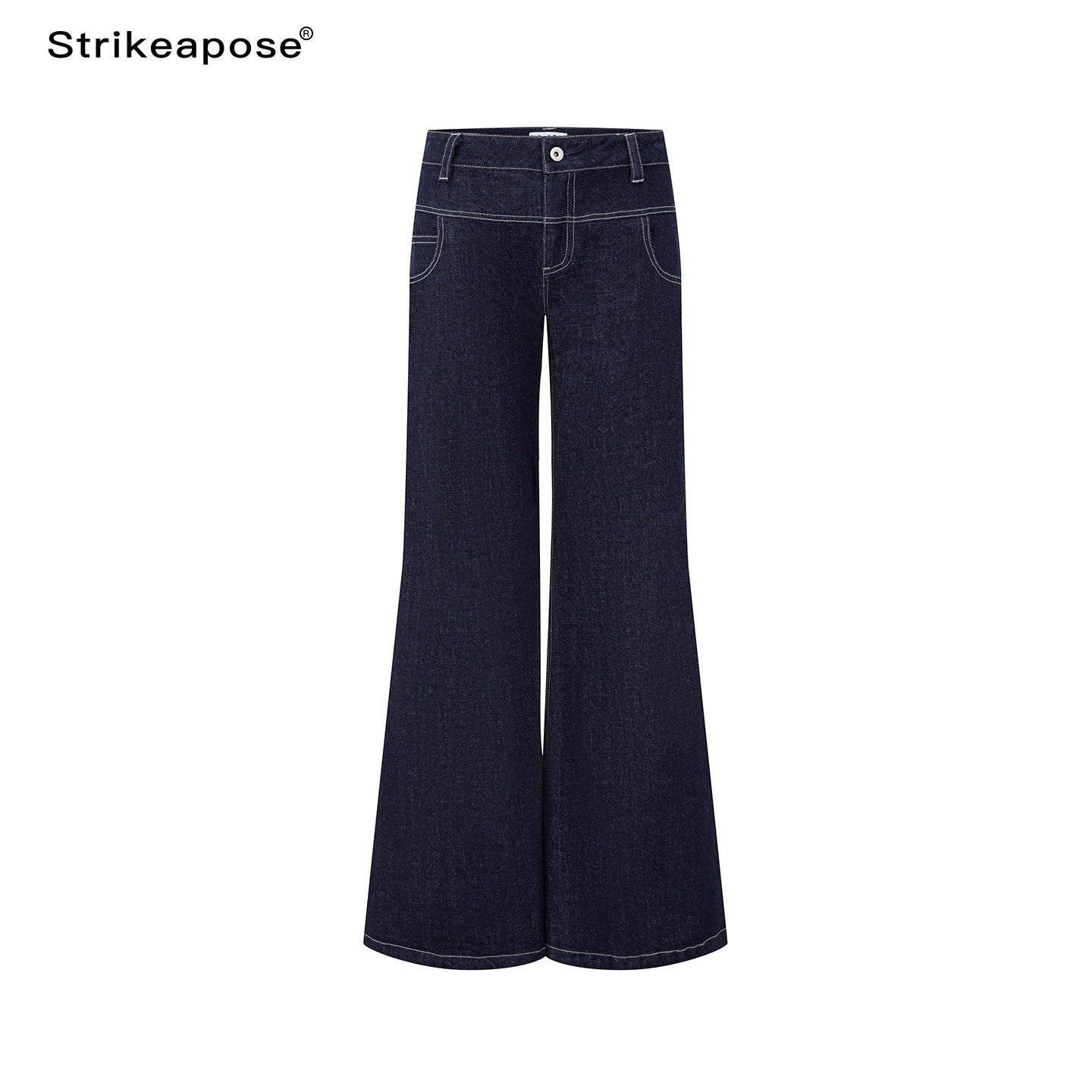 STRIKE_A_POSE_Vintage_Low_Rise_Floor_Length_Slim_Micro_Stretch_Women&