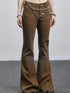 Summer Breeze Wide Leg Pants Yellow Green Distressed