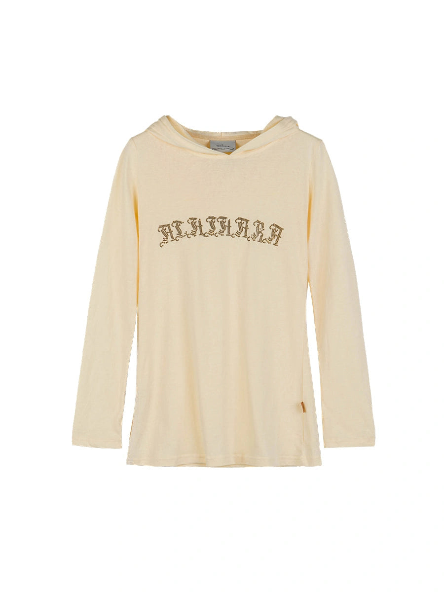 Summer Cool Long Sleeve Hooded Split Hem T Shirt