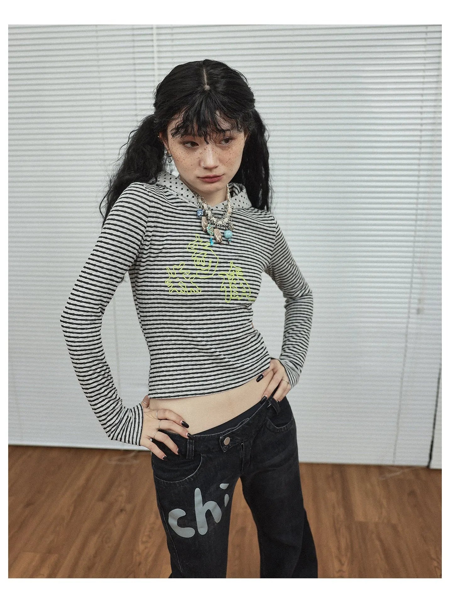 Universe Stripe Hoodie Soft Vintage Print Tee