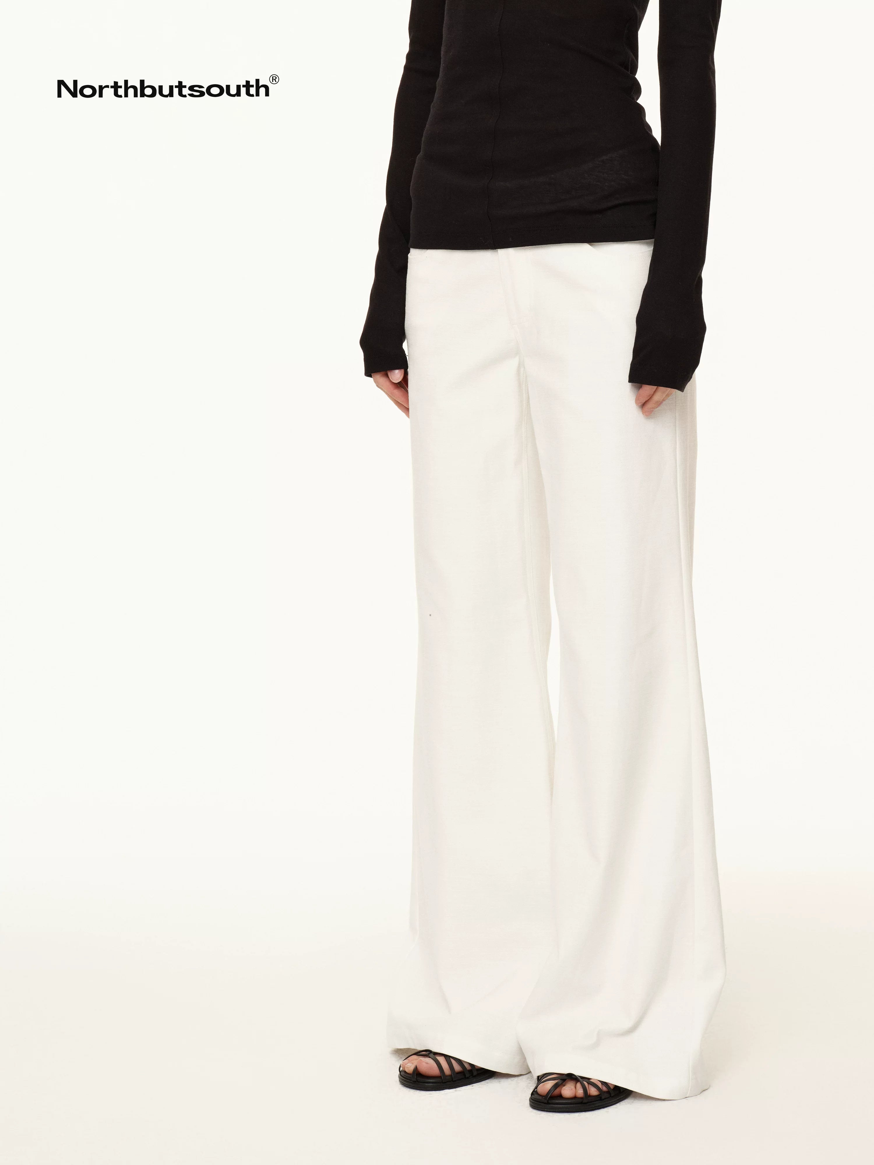 Sanded Wash Horizontal Rib Low Rise Women&