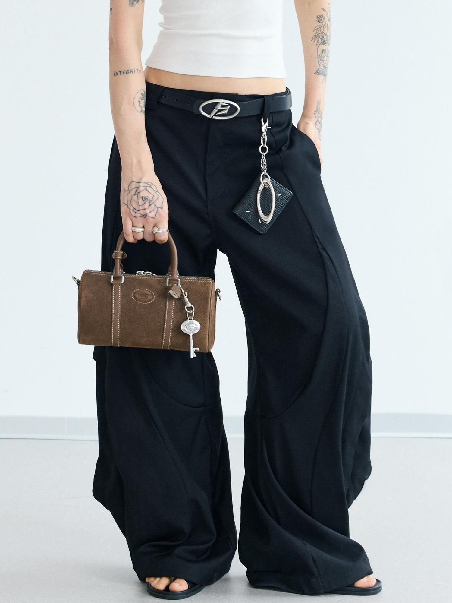 Peoplesense Scimitar Wide Leg Unisex Trousers Free Fit Polyester