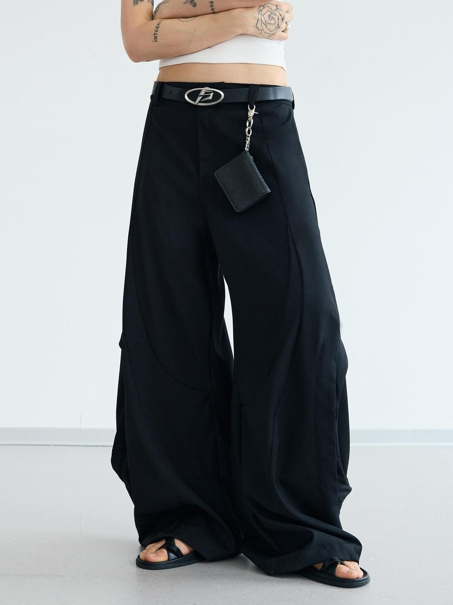 Peoplesense Scimitar Wide Leg Unisex Trousers Free Fit Polyester