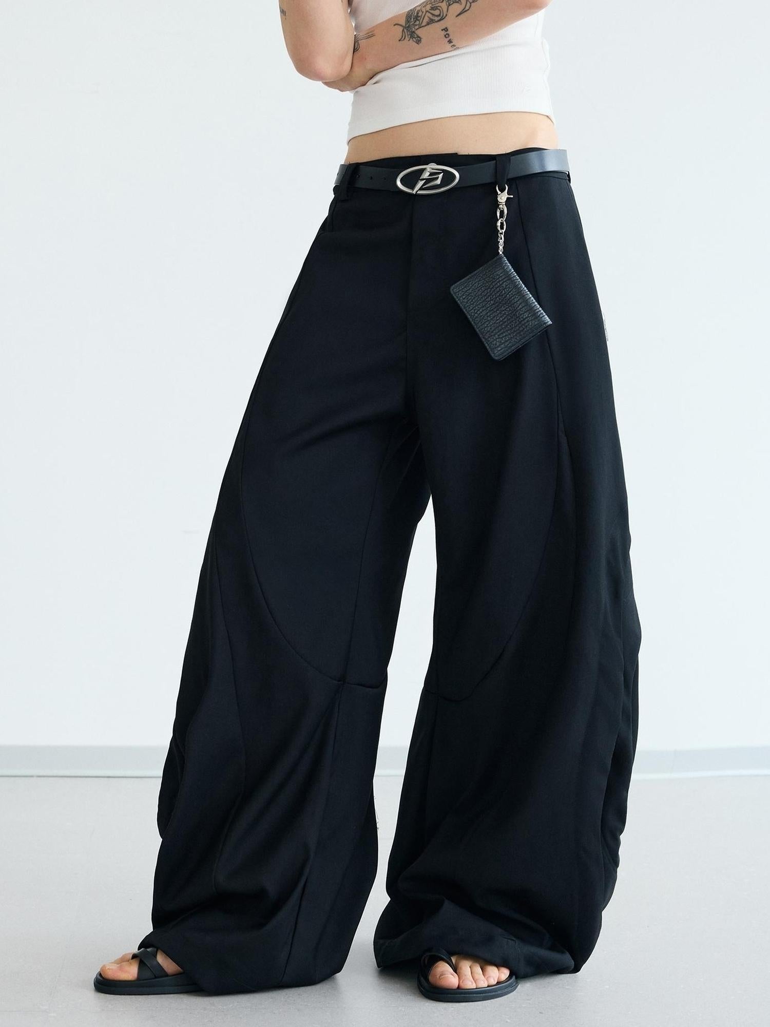 Peoplesense Scimitar Wide Leg Unisex Trousers Free Fit Polyester
