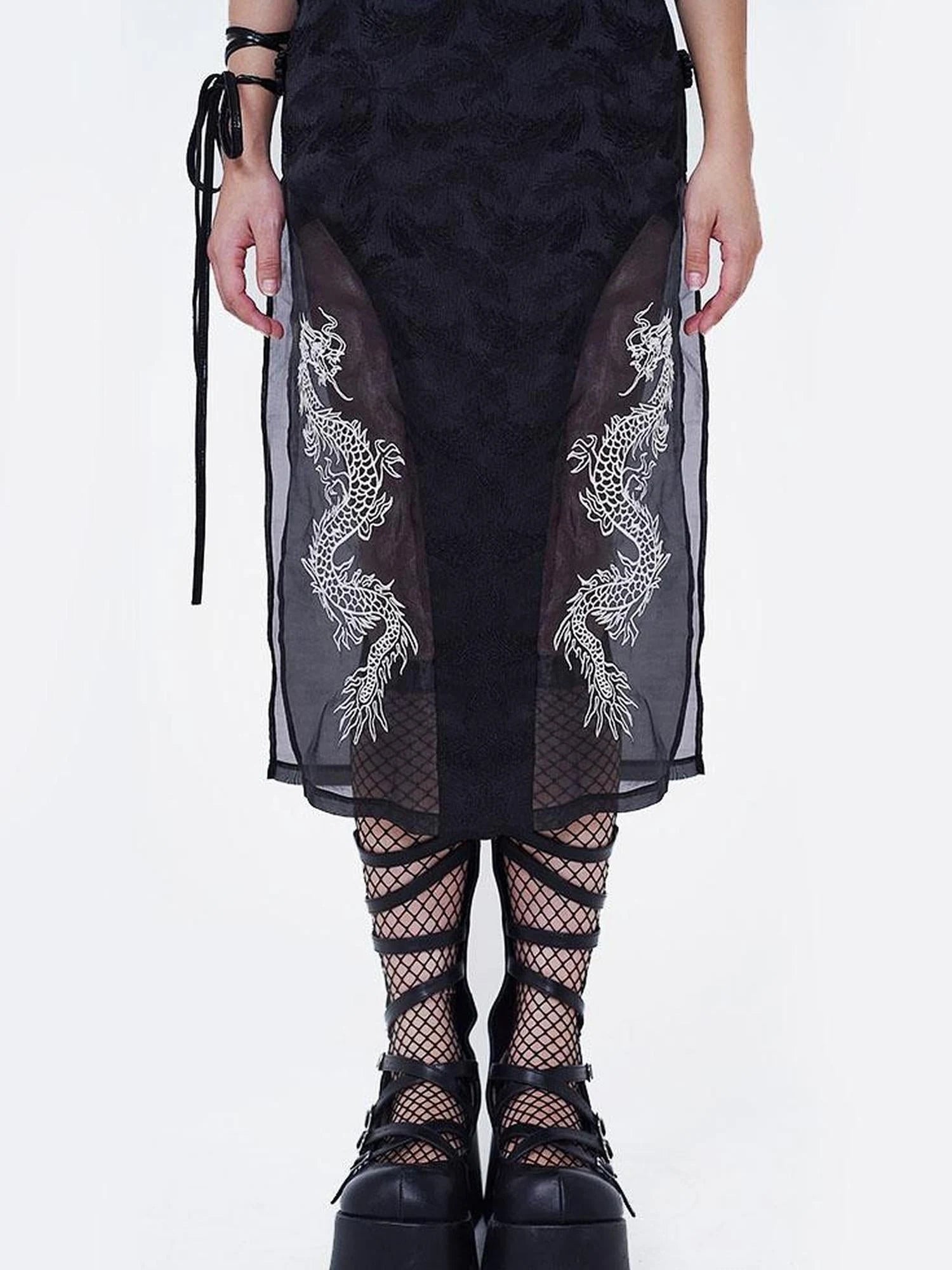 Sexy Dark Cheongsam With High Slit Industrial Edge