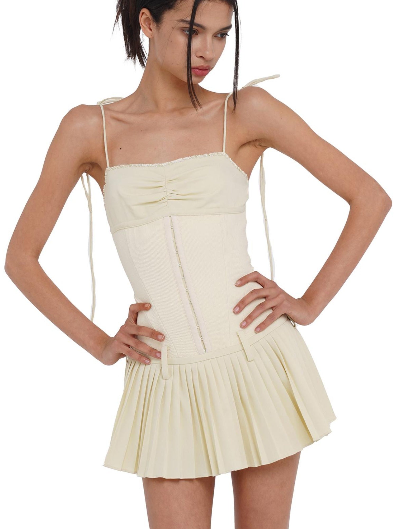 SweetChilling Sexy Mini Denim Bustier Dress With Pleats Dresses