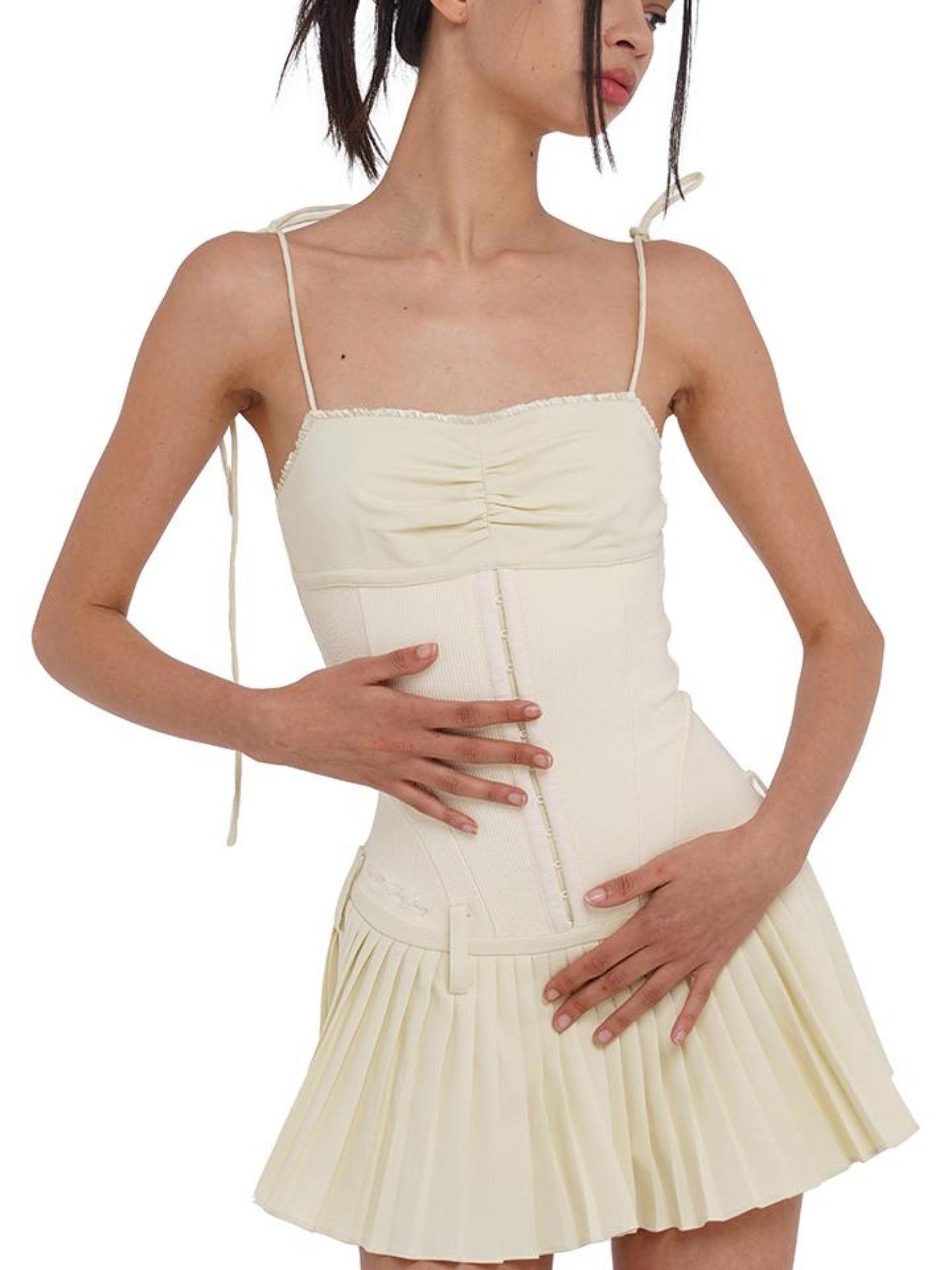 SweetChilling Sexy Mini Denim Bustier Dress With Pleats Dresses
