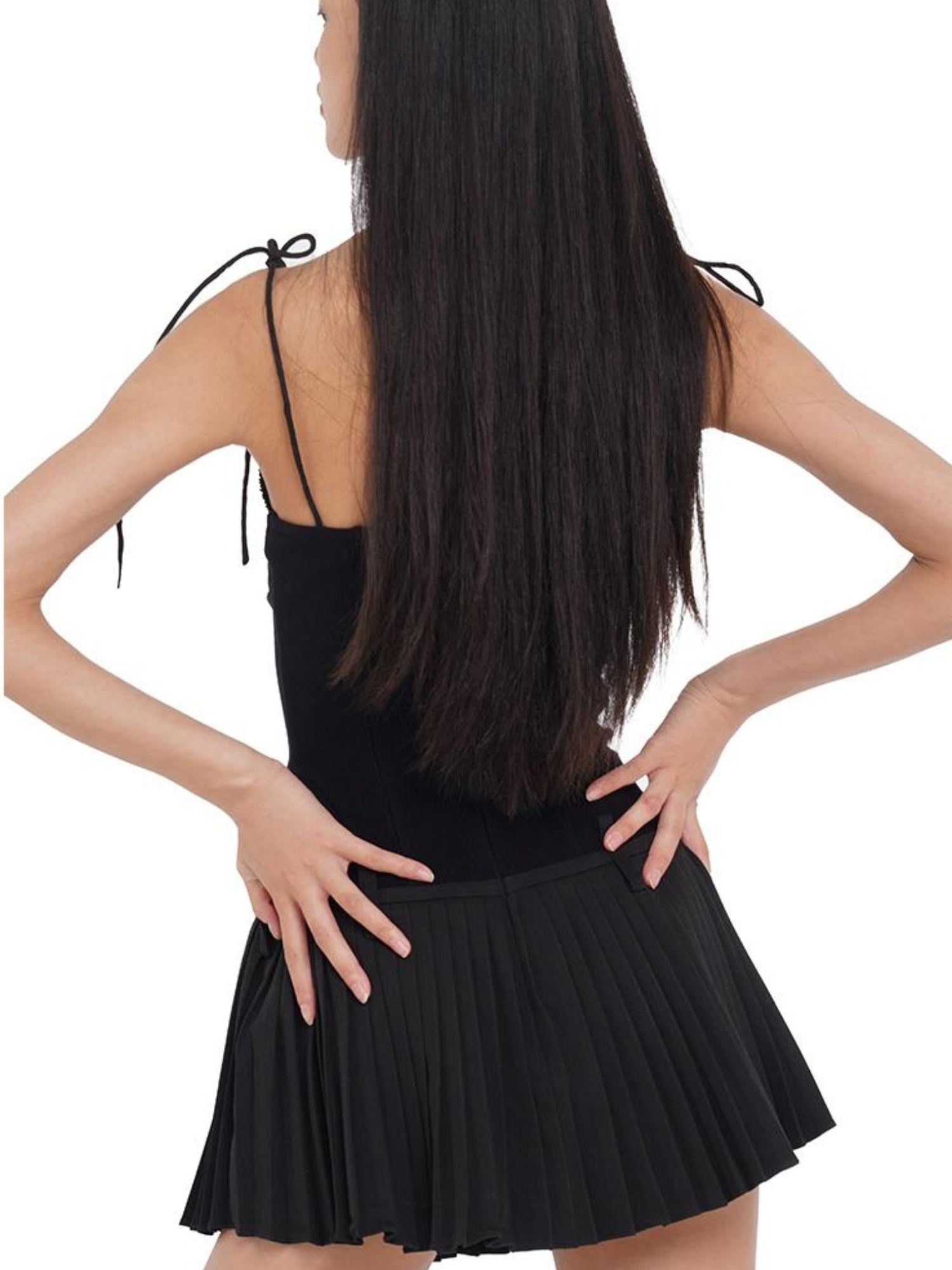 SweetChilling Sexy Mini Denim Bustier Dress With Pleats Dresses