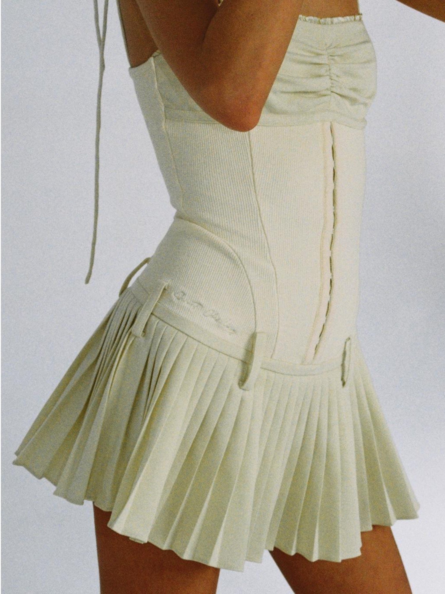 SweetChilling Sexy Mini Denim Bustier Dress With Pleats Dresses