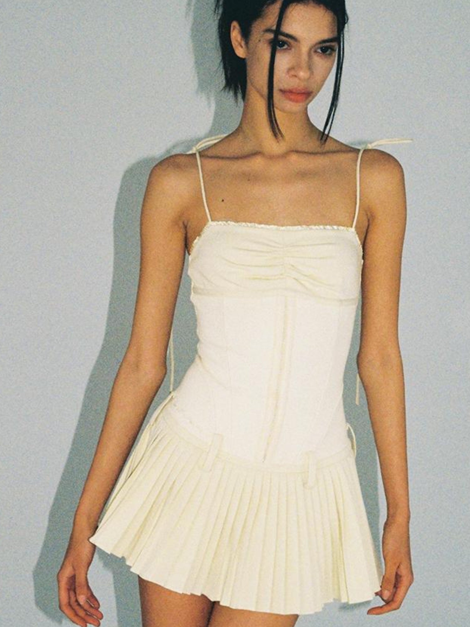 SweetChilling Sexy Mini Denim Bustier Dress With Pleats Dresses