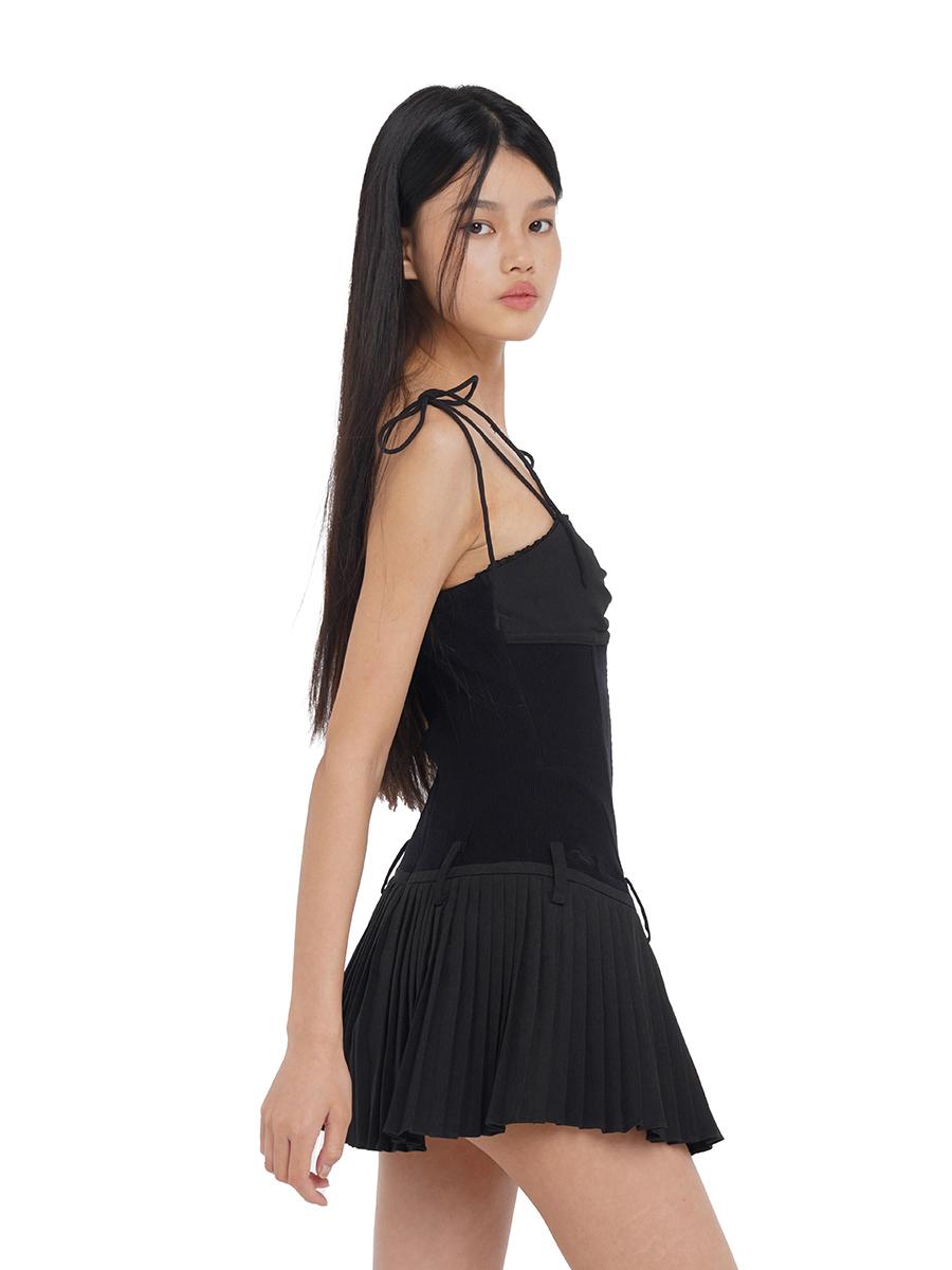 SweetChilling Sexy Mini Denim Bustier Dress With Pleats Dresses