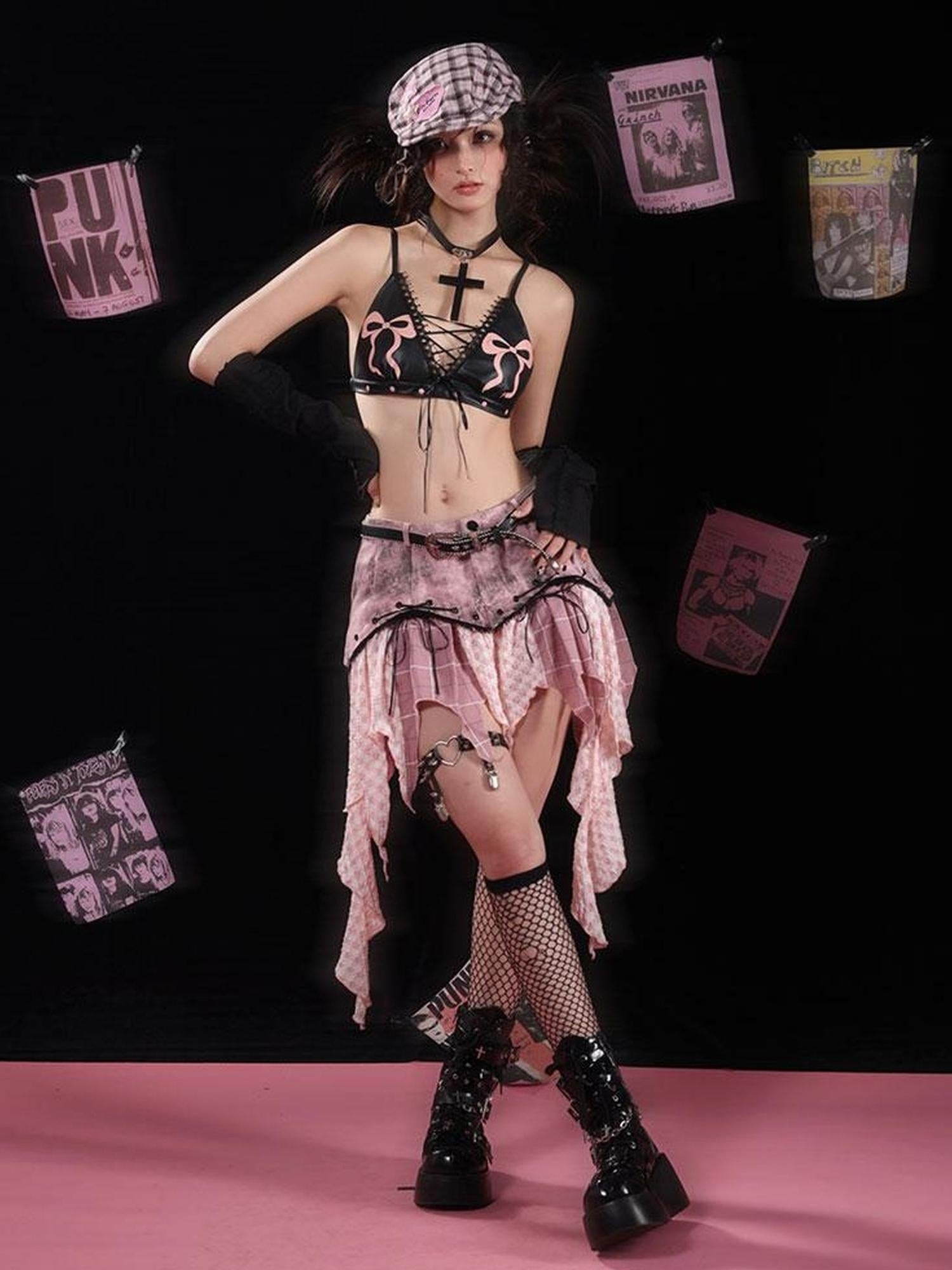 WSW WUSHENWU Sexy Punk Leather Overalls Adjustable Straps S M L XL Fit