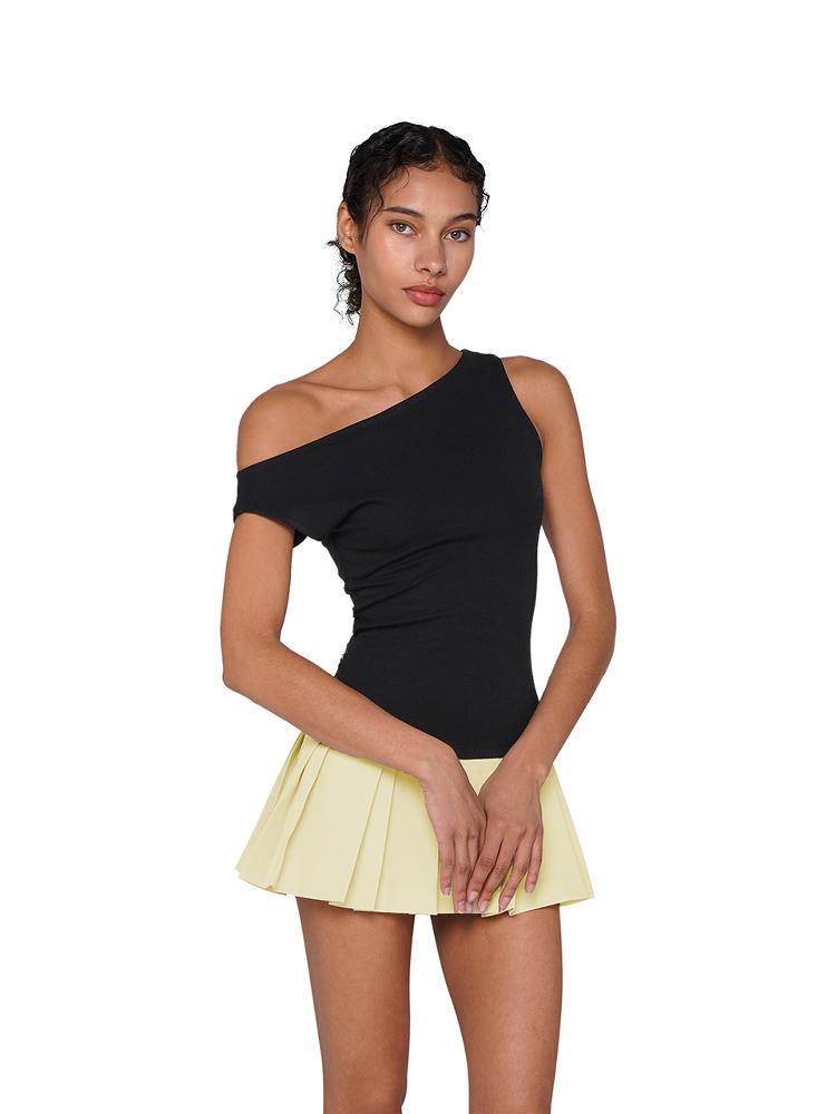 SweetChilling Sexy Sleeveless Bodycon Off-Shoulder Color-Block Knit Dress