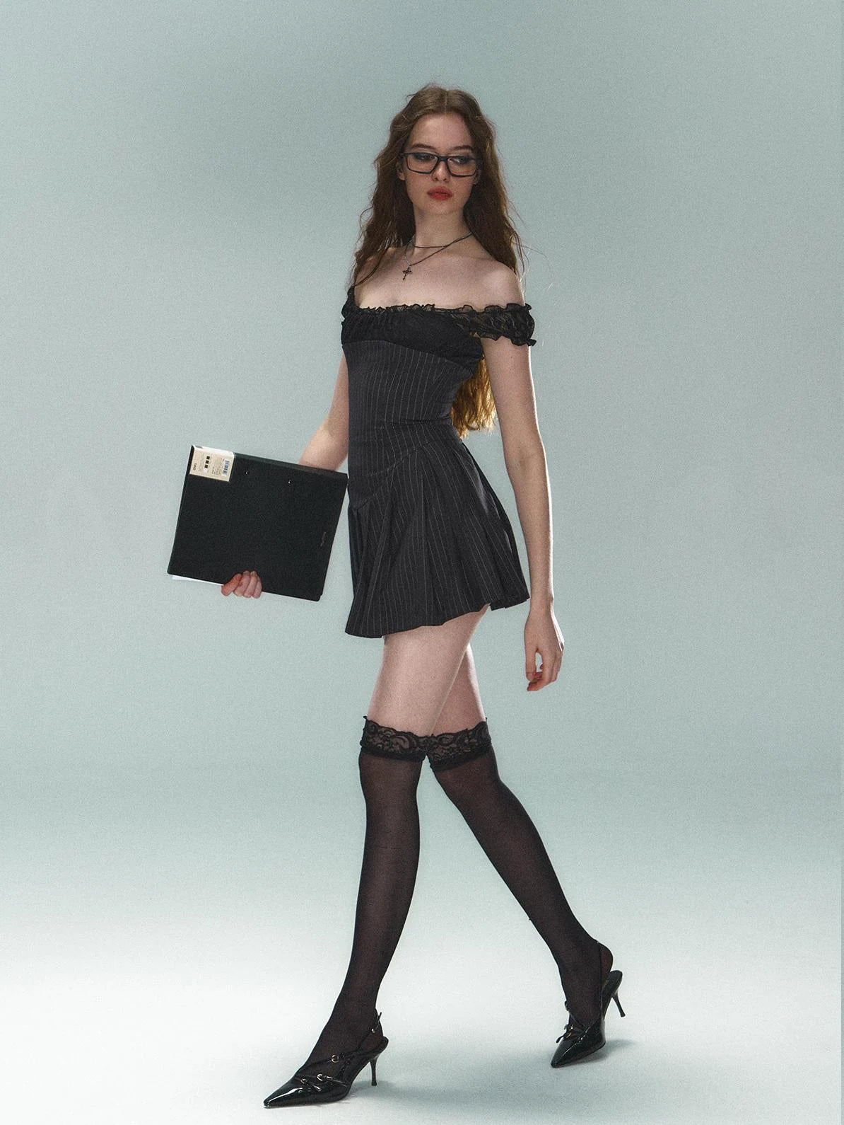 Sexy Striped Short Sleeve Dress For Women&