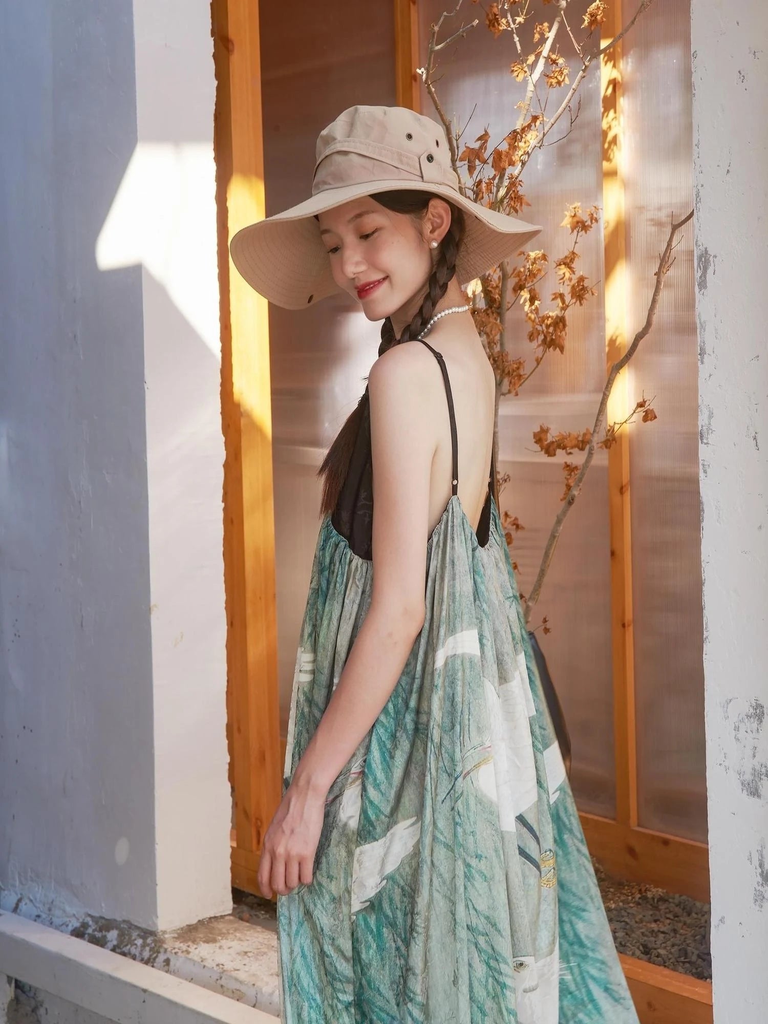 Shadow Blossom Ethnic Chic Vacation Dress